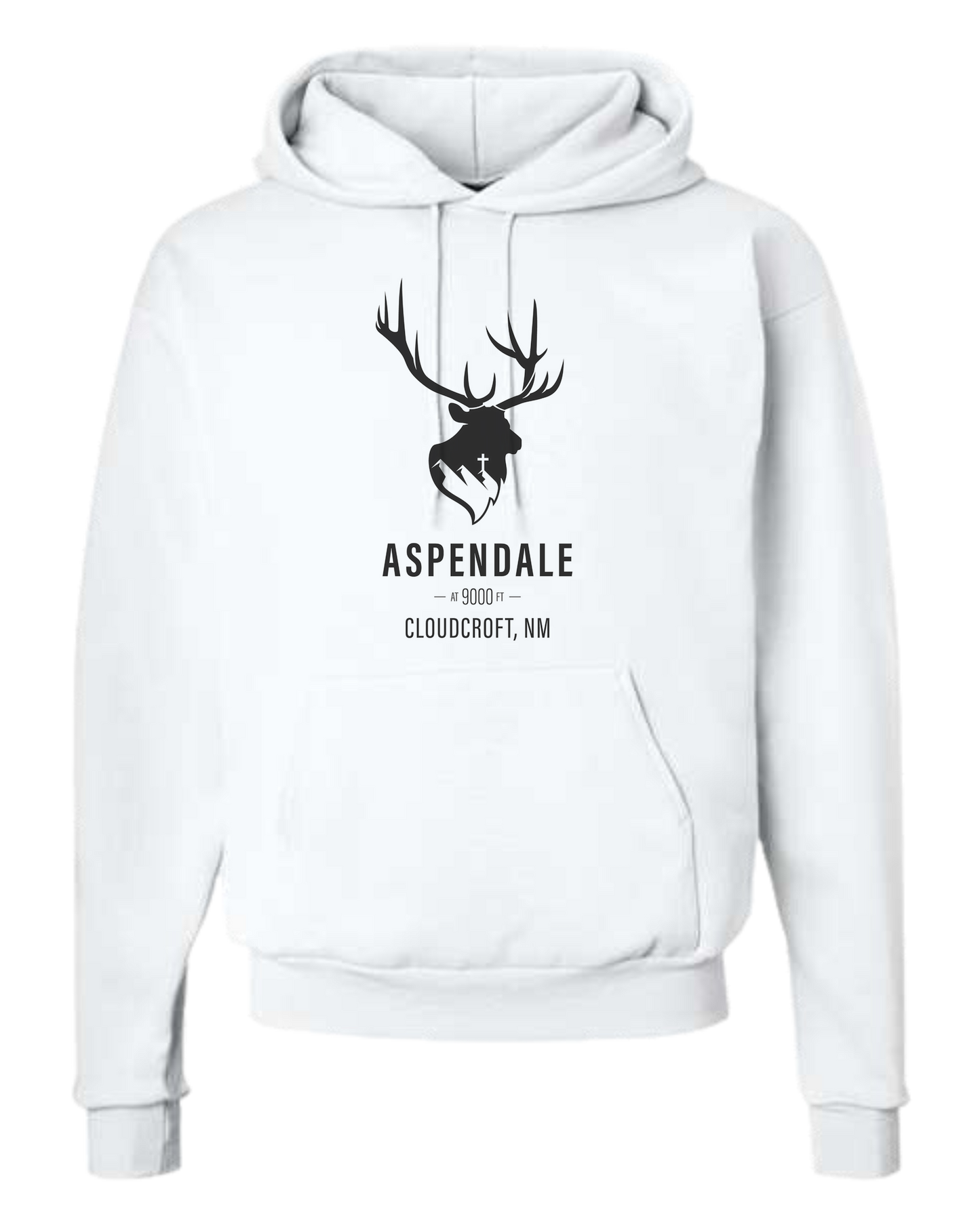 Aspendale at 9000ft (black) Unisex Classic Hoodie White