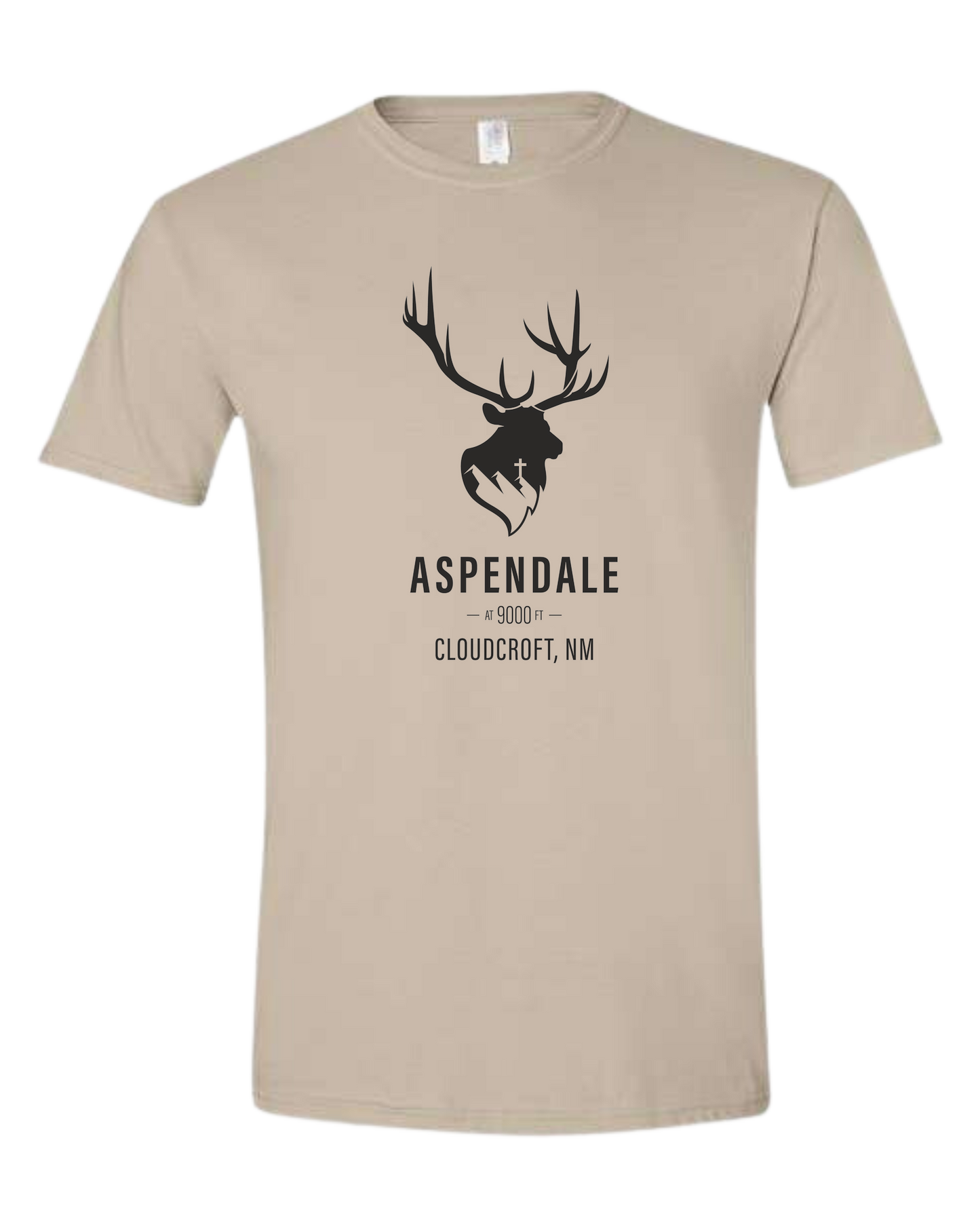 Aspendale at 9000ft (black) Unisex crewneck graphic tee (light colors) Beige
