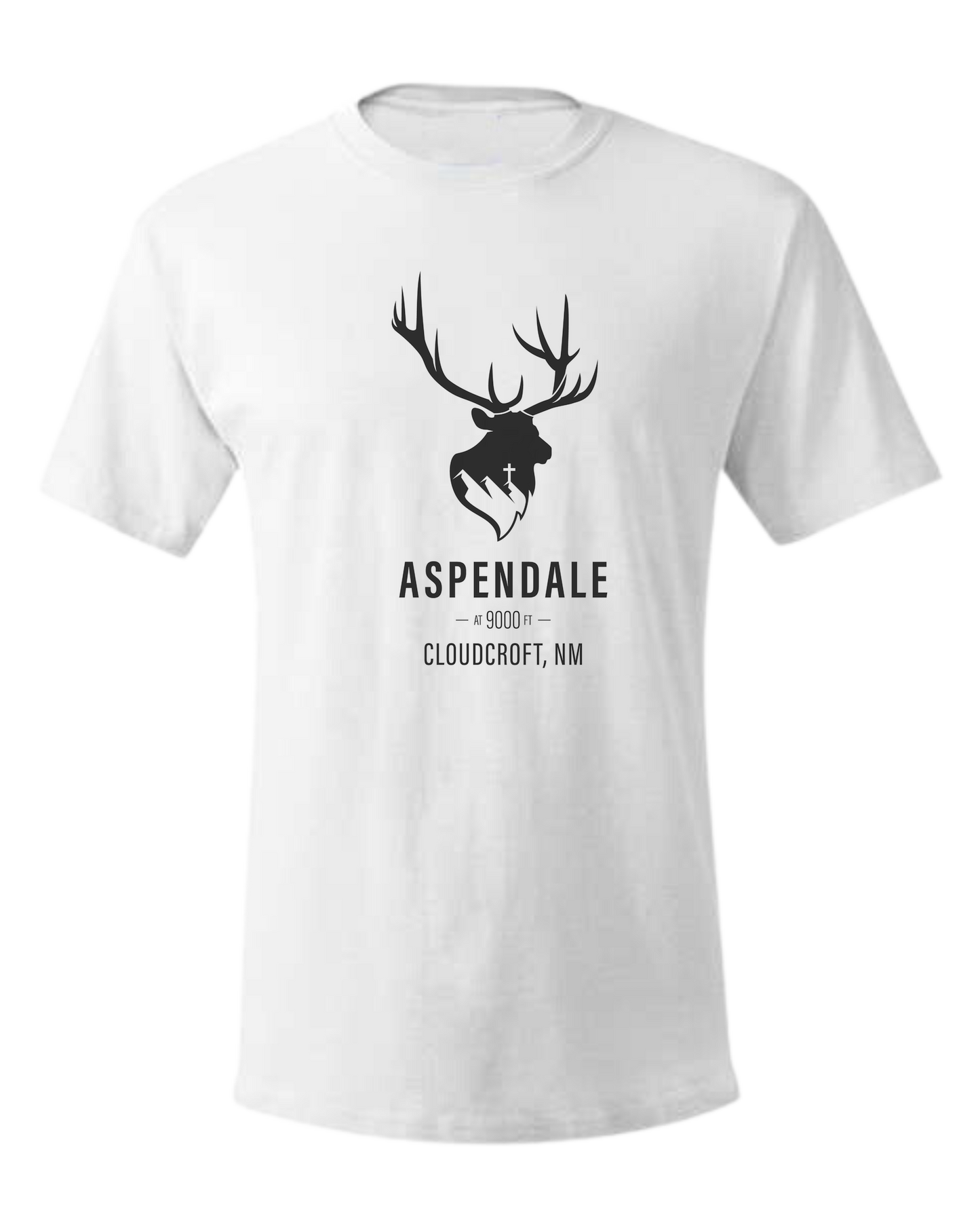 Aspendale at 9000ft (black) Unisex crewneck graphic tee (light colors) White