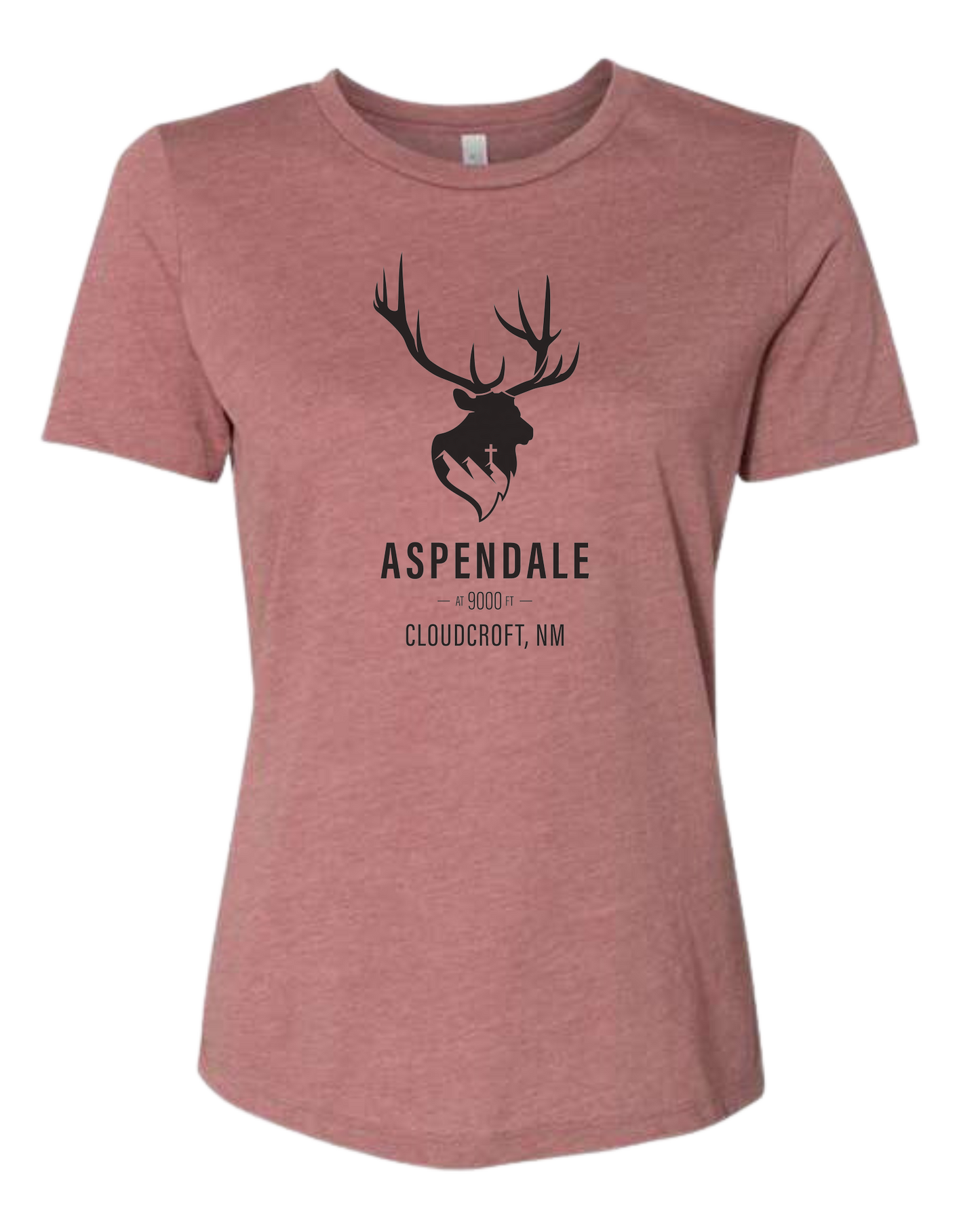 Aspendale at 9000ft (black) Women's fit premium crewneck tee Mauve Pink
