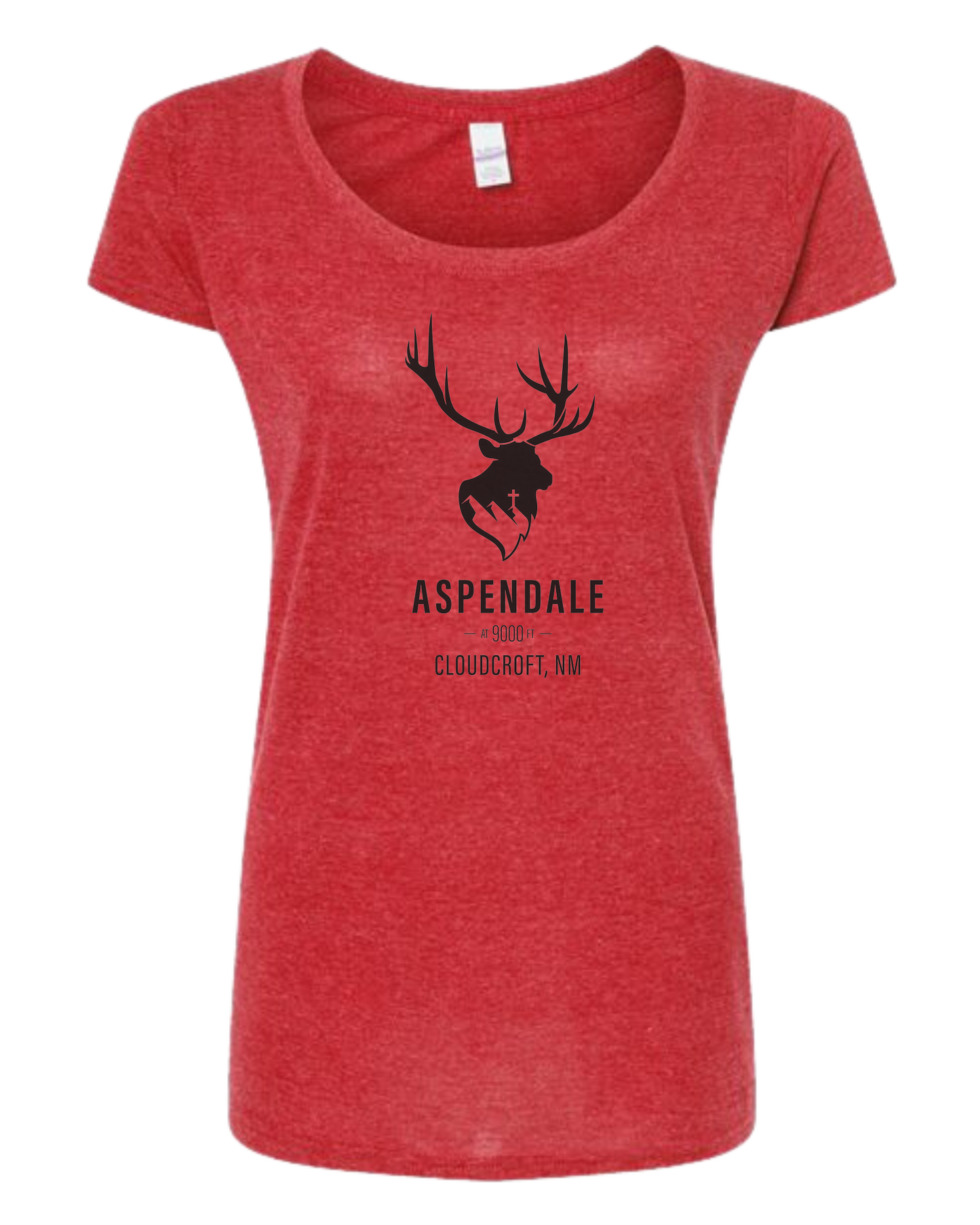 Aspendale at 9000ft (black) Women's fit scoop neck tee Heather Red