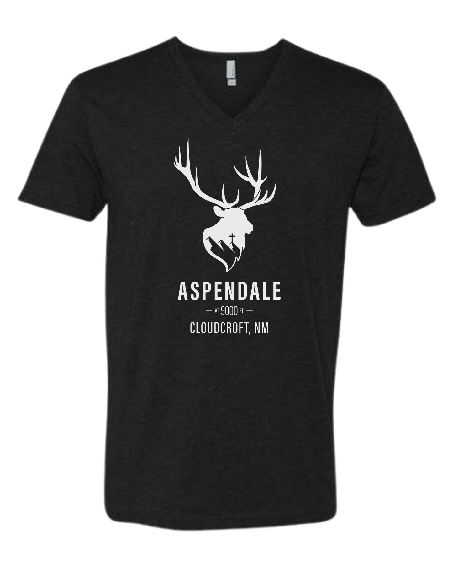 Aspendale at 9000ft (white) Premium unisex v-neck tee Black