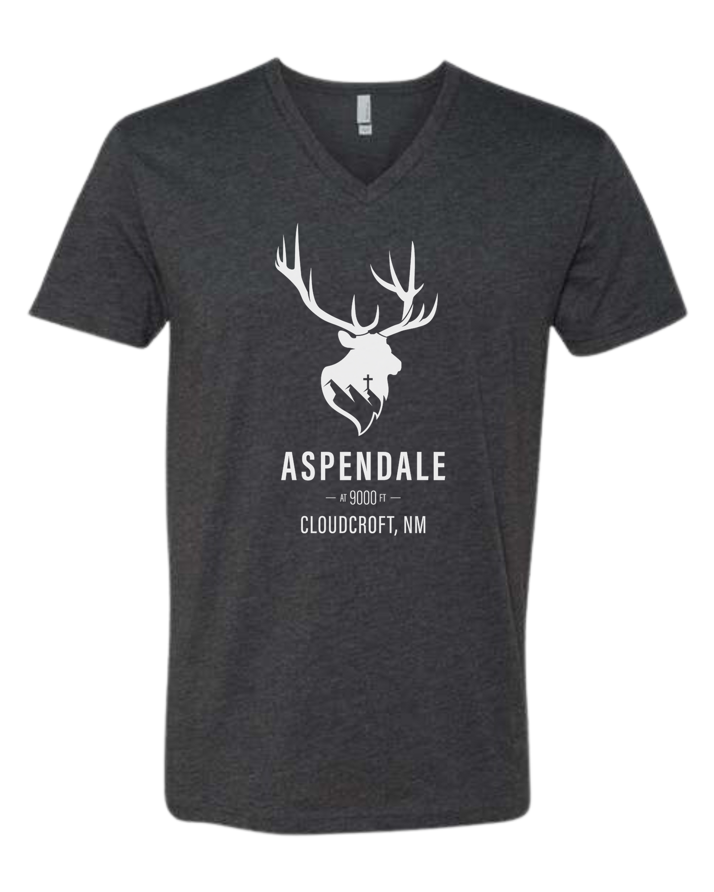 Aspendale at 9000ft (white) Premium unisex v-neck tee Charcoal