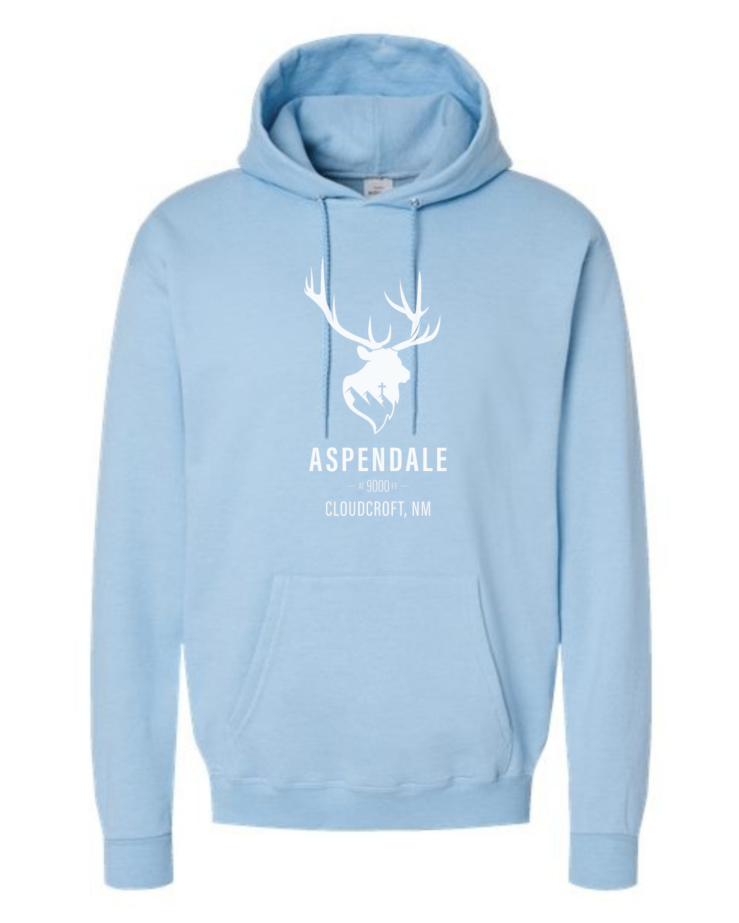 Aspendale at 9000ft (white) Unisex Classic Hoodie Ice Blue