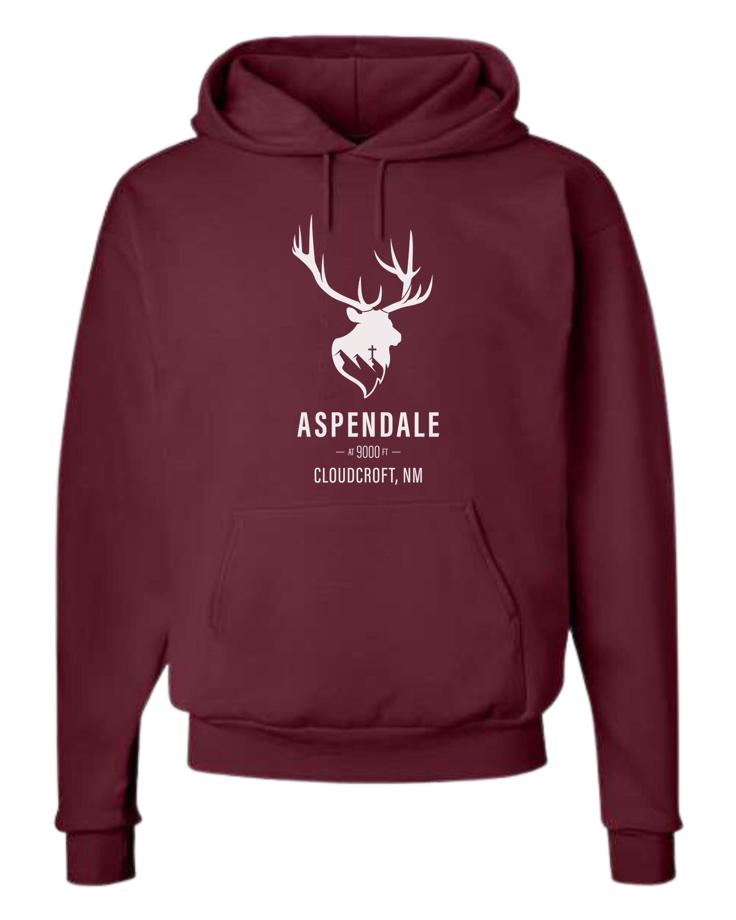 Aspendale at 9000ft (white) Unisex Classic Hoodie Maroon