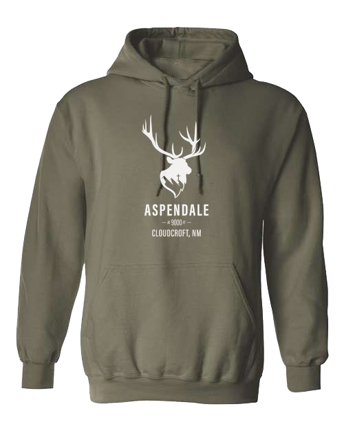 Aspendale at 9000ft (white) Unisex Classic Hoodie Military Green