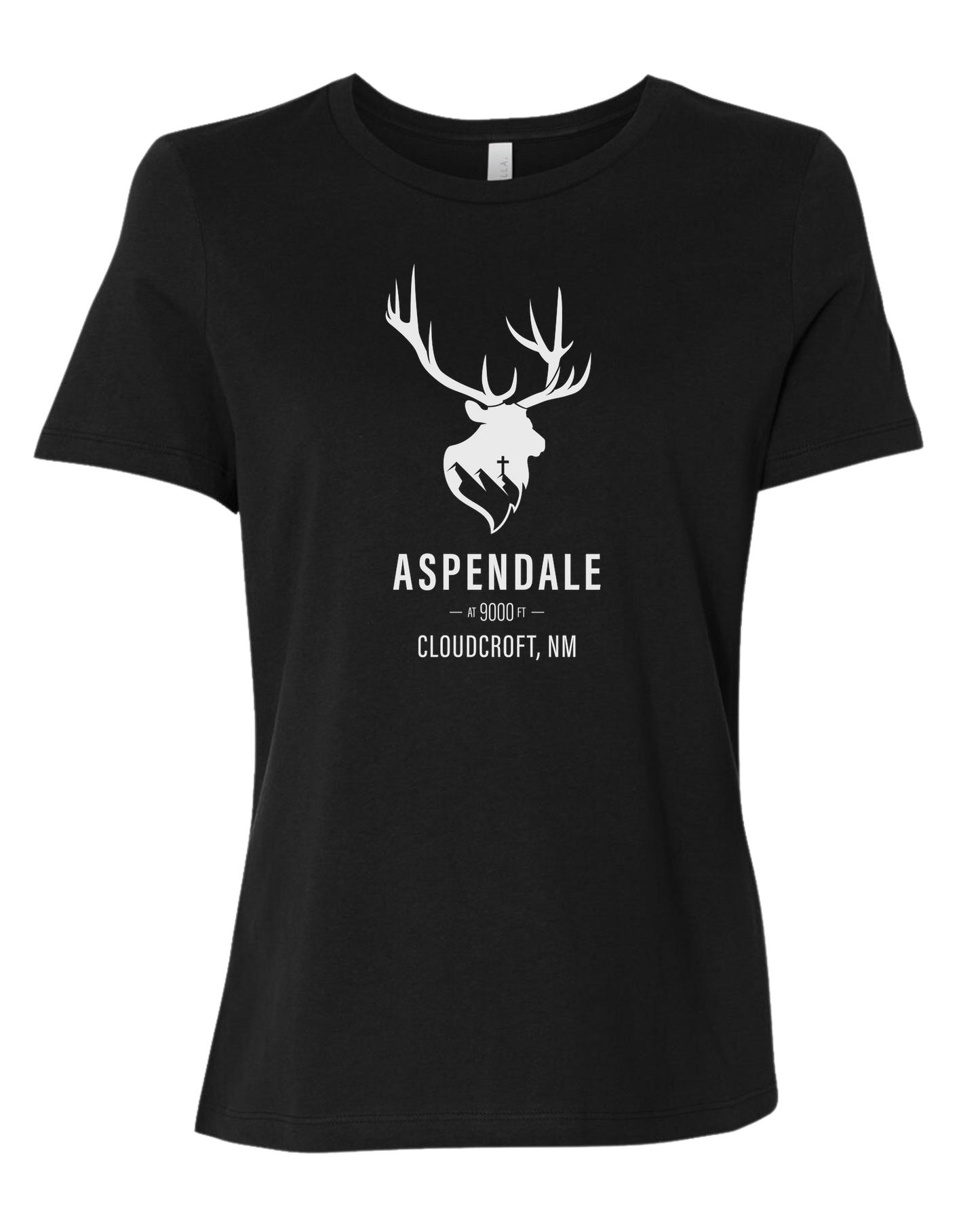 Aspendale at 9000ft (white) Women's fit premium crewneck tee Black