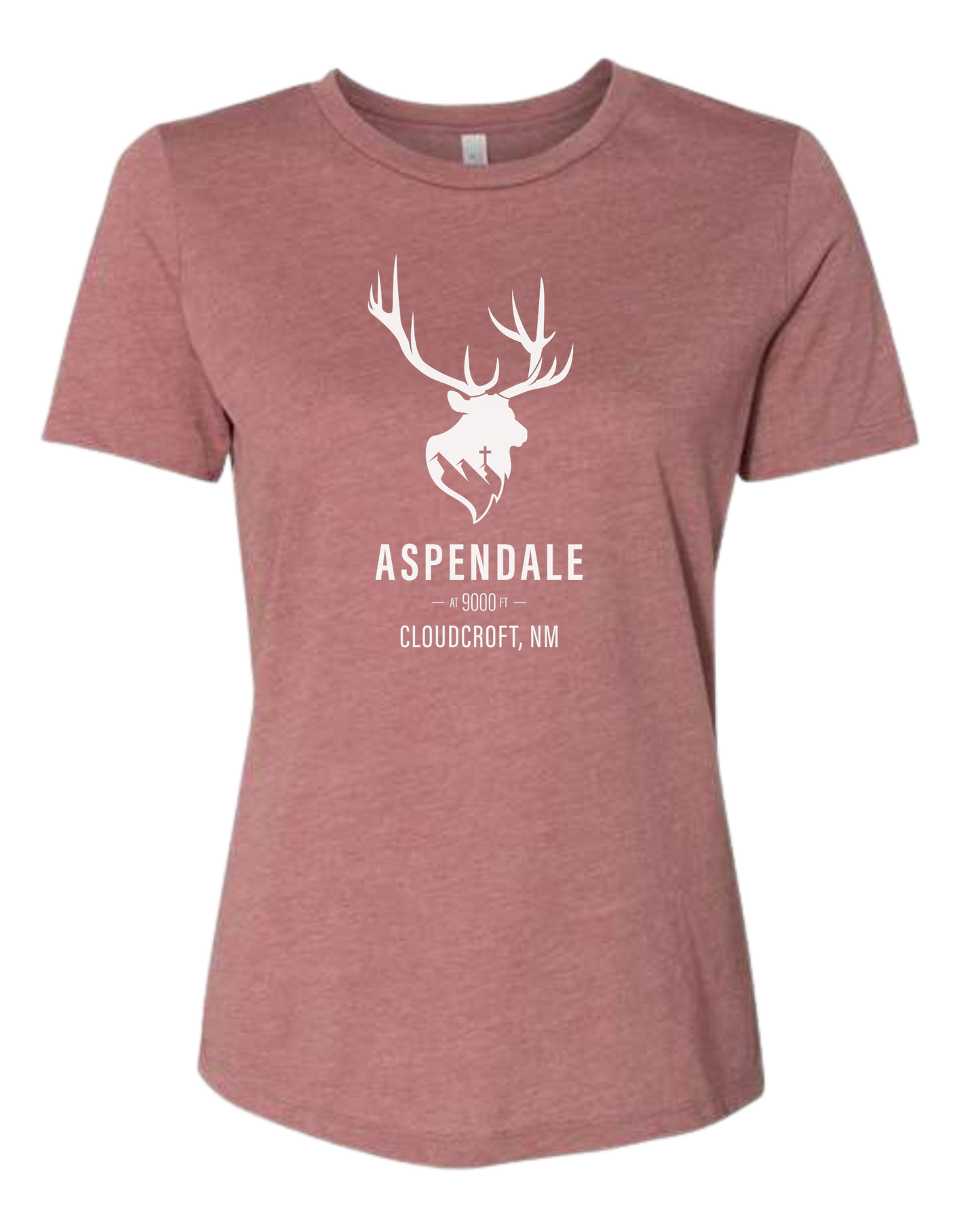 Aspendale at 9000ft (white) Women's fit premium crewneck tee Mauve Pink