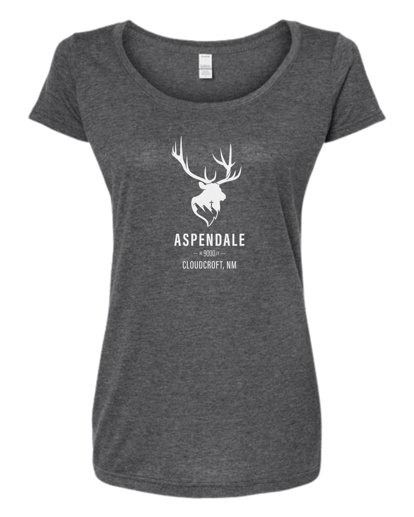Aspendale at 9000ft (white) Women's fit scoop neck tee Heather Grey