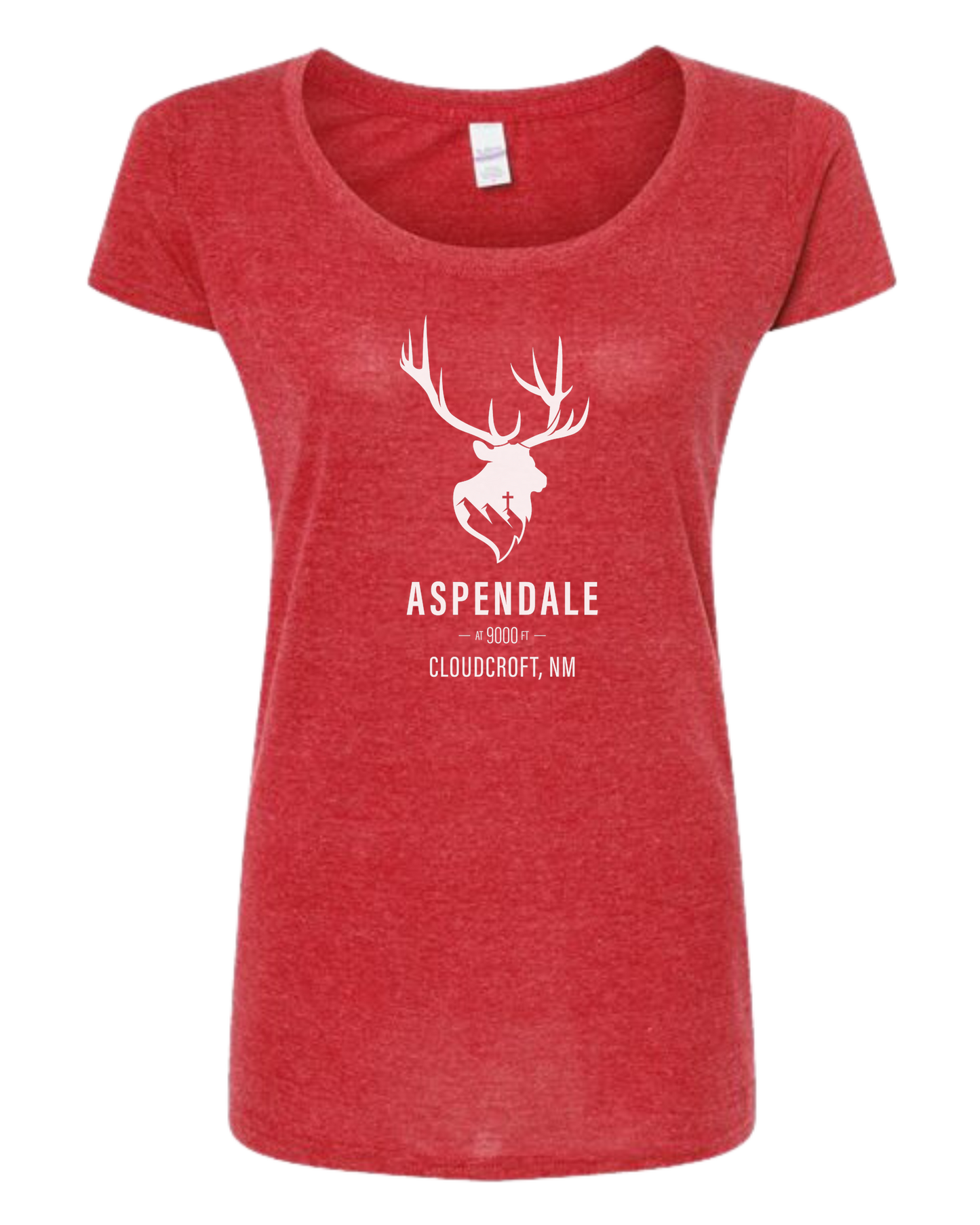 Aspendale at 9000ft (white) Women's fit scoop neck tee Heather Red