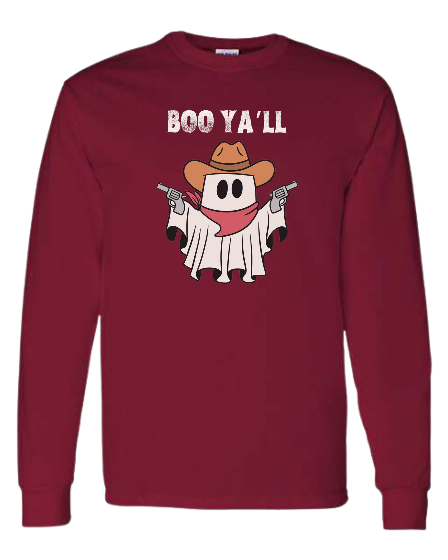 "Boo Ya'll" Cowboy ghost tee Classic unisex crewneck sweatshirt Cardinal Red