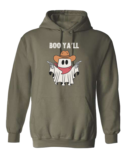 "Boo Ya'll" Cowboy ghost tee Unisex Classic Hoodie Military Green