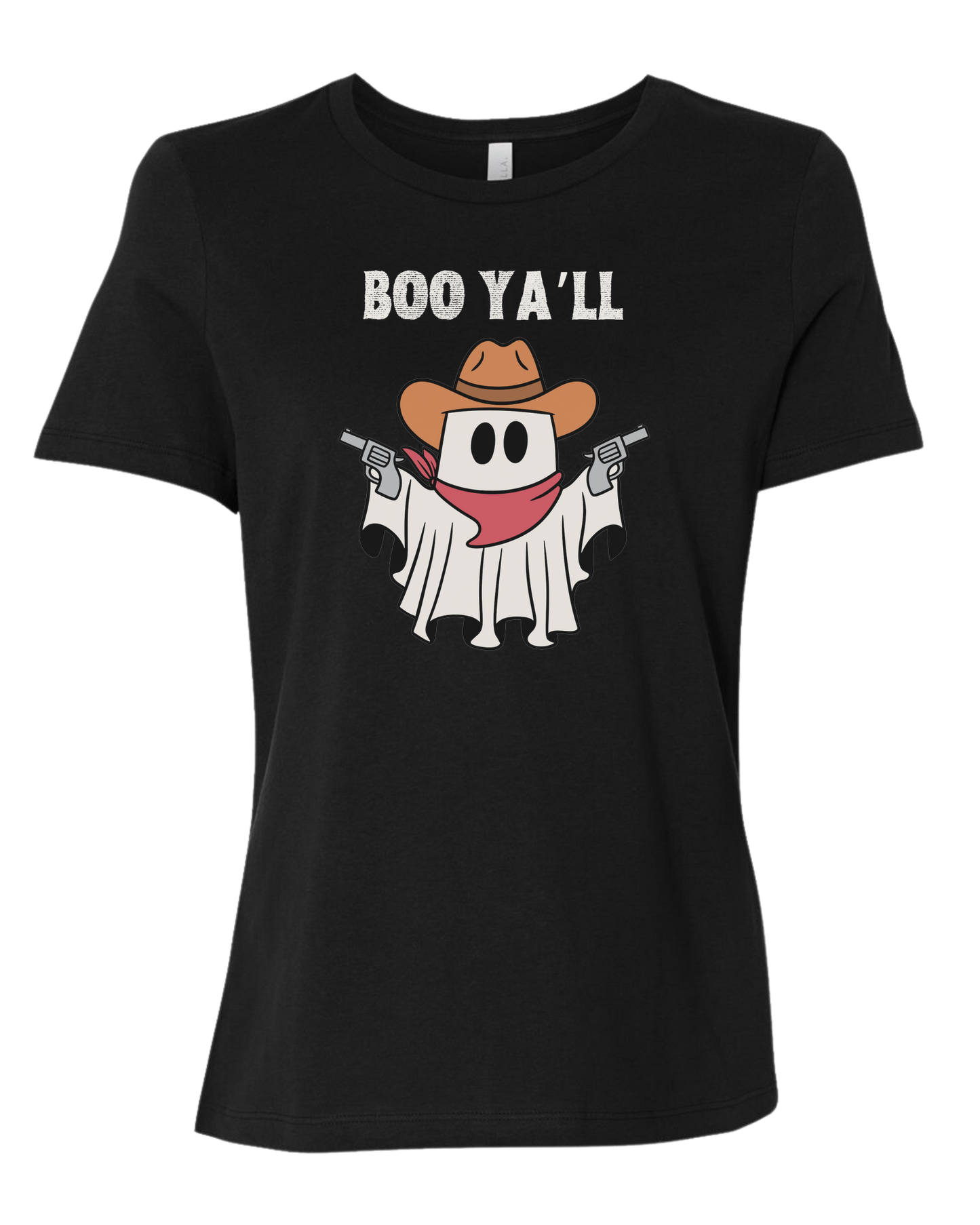 "Boo Ya'll" Cowboy ghost tee Women's fit premium crewneck tee Black