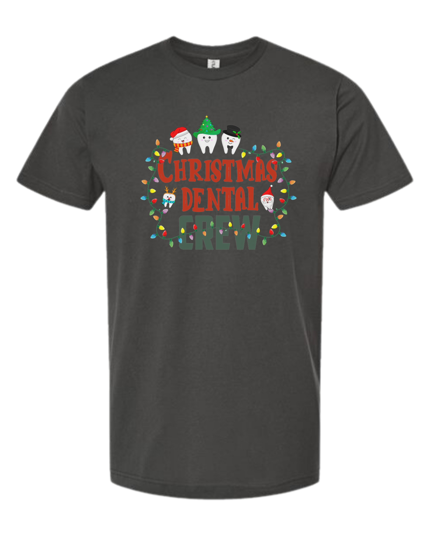 Christmas Dental Crew graphic tee Unisex crew-neck graphic tee Charcoal Grey