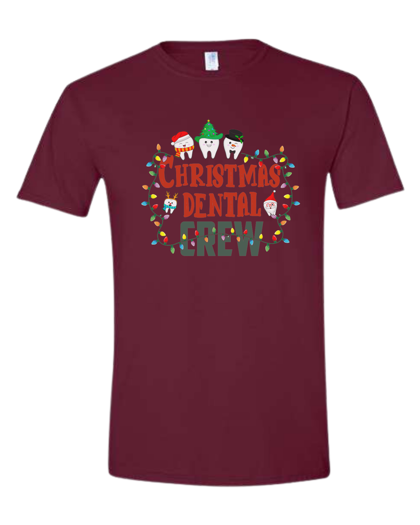 Christmas Dental Crew graphic tee Unisex crew-neck graphic tee Maroon