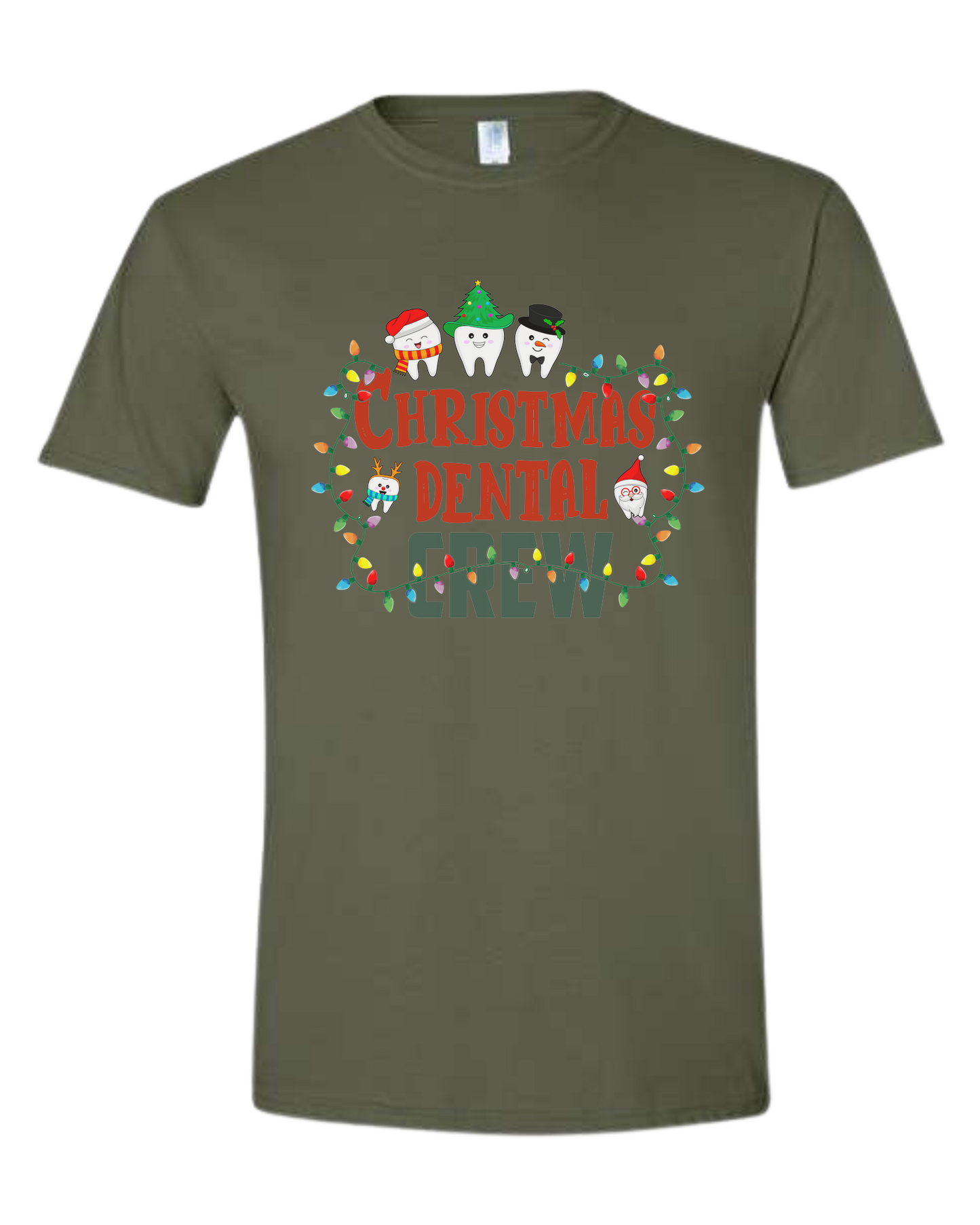 Christmas Dental Crew graphic tee Unisex crew-neck graphic tee Military Green