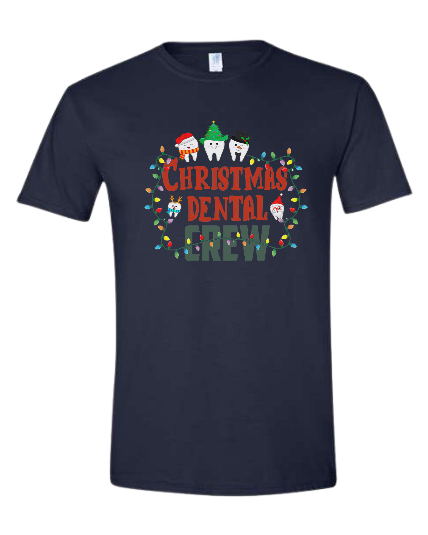 Christmas Dental Crew graphic tee Unisex crew-neck graphic tee Navy Blue