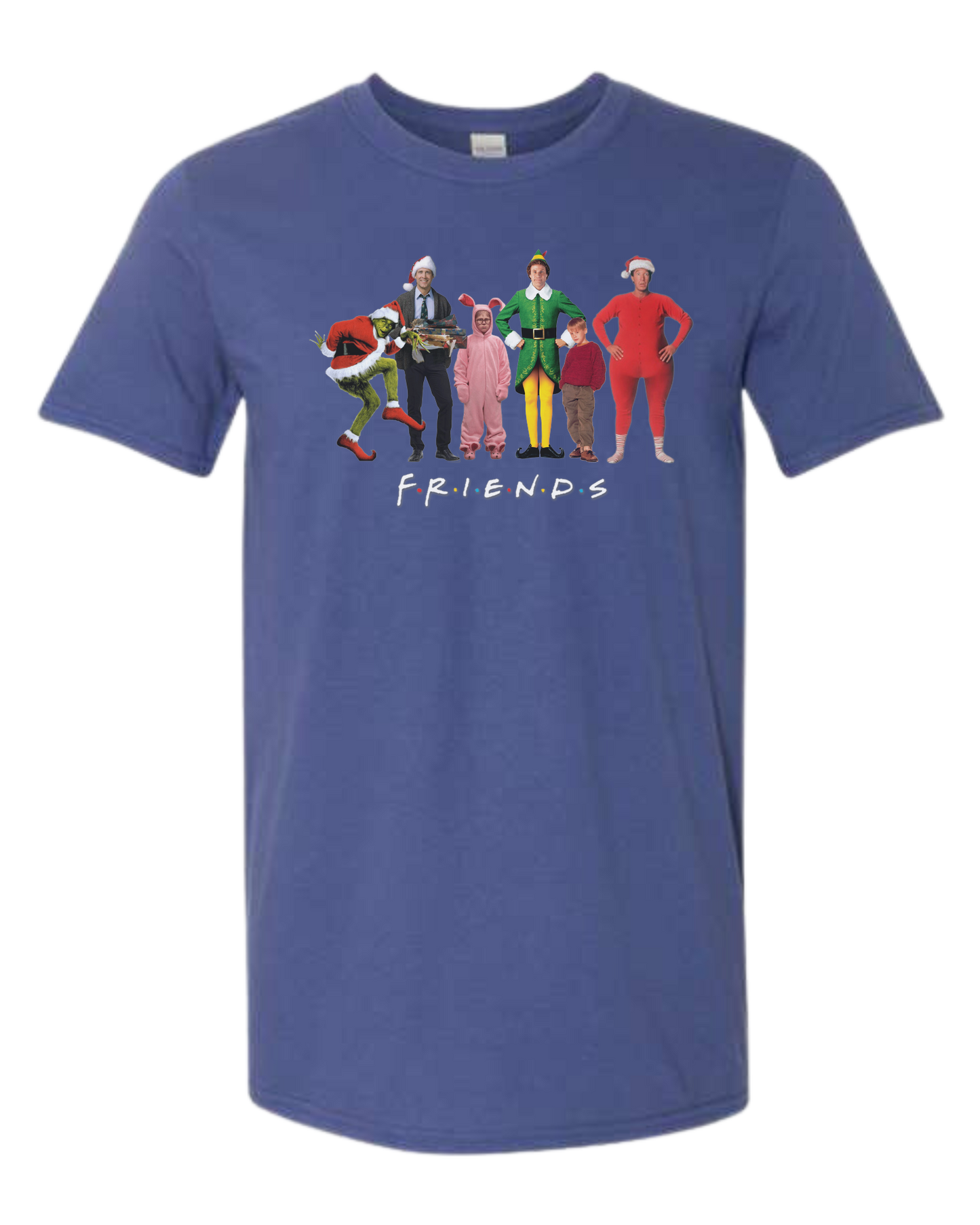 Christmas "FRIENDS" graphic Unisex crew-neck graphic tee Metro Blue