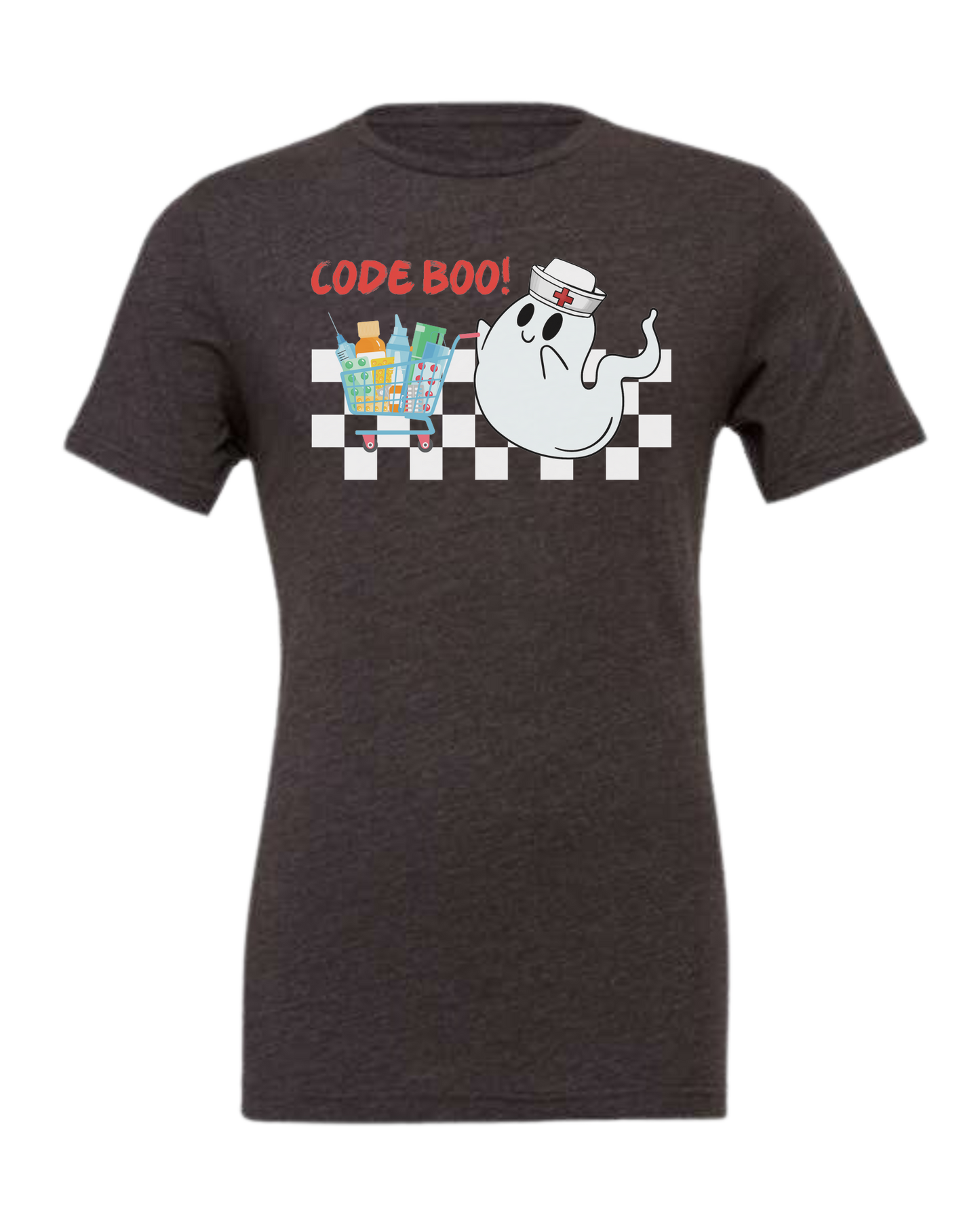 "Code Boo" Nursing ghost Premium unisex crewneck tee Dark Grey