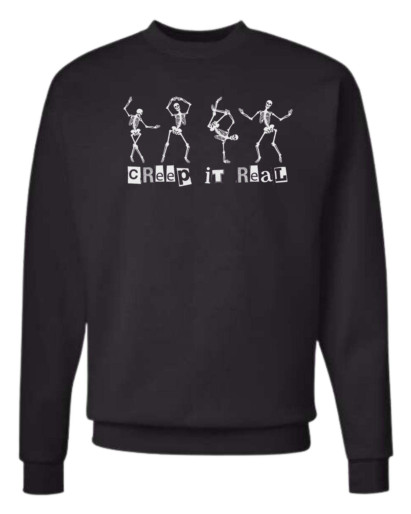 Creep it Real Dancing Skeletons Classic unisex crewneck sweatshirt Black