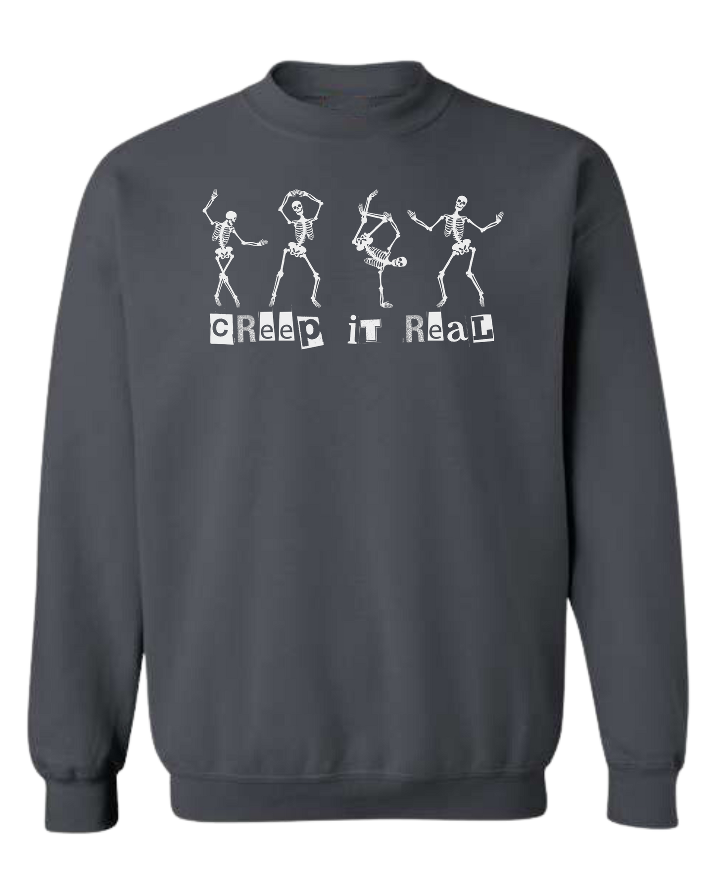 Creep it Real Dancing Skeletons Classic unisex crewneck sweatshirt Dark Grey