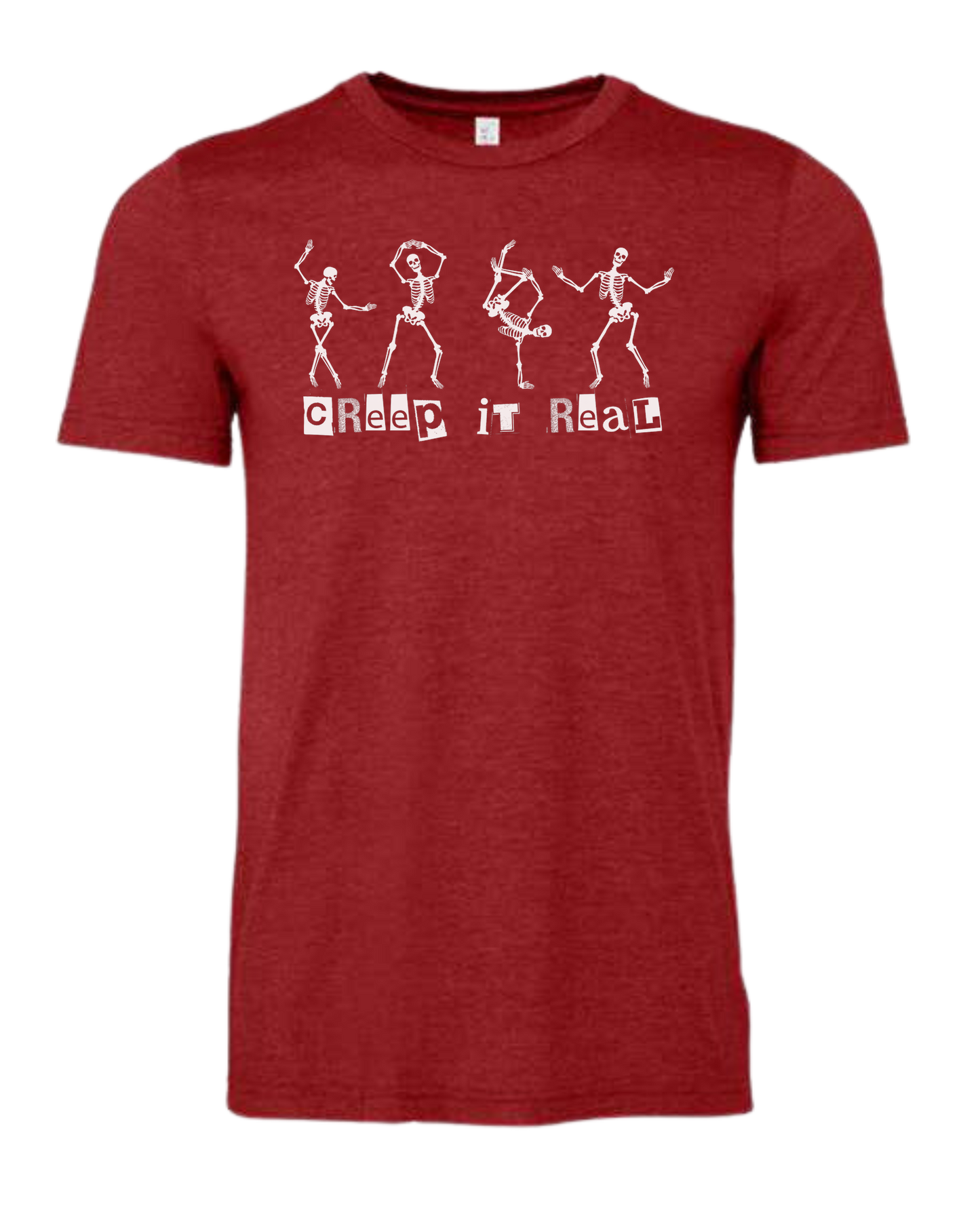 Creep it Real Dancing Skeletons Premium unisex crewneck tee Canvas Red