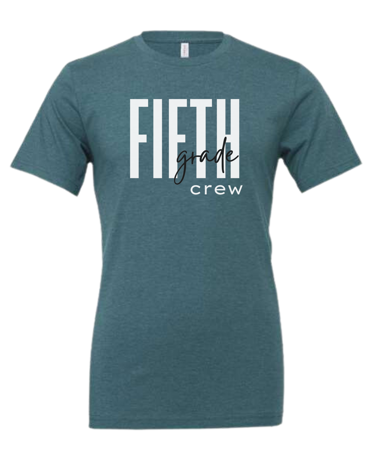Customizable Grade Level Crew design Premium unisex crewneck tee Heather Teal