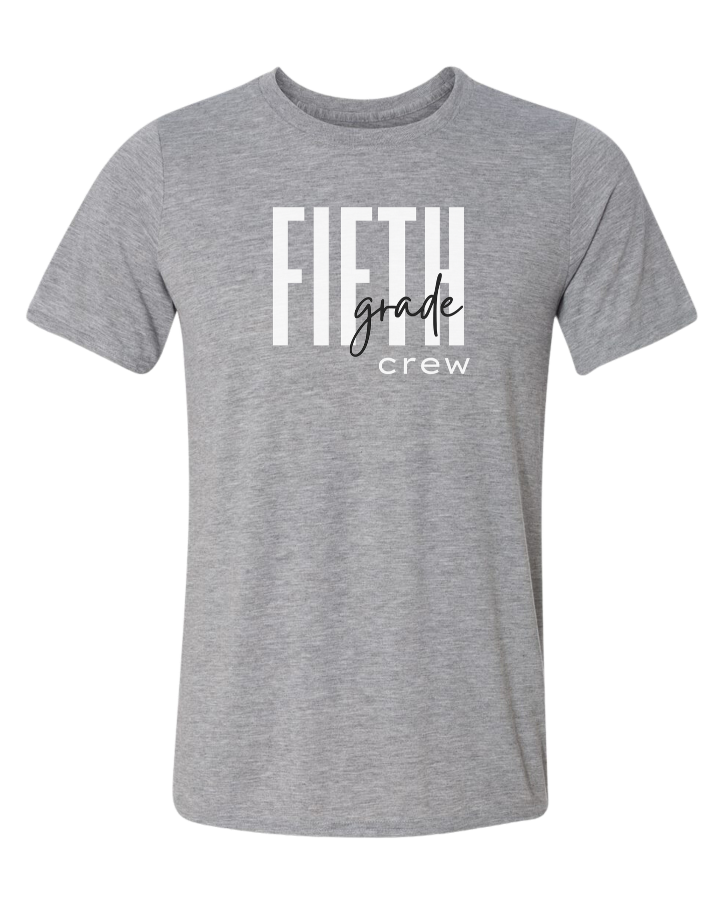 Customizable Grade Level Crew design Unisex crewneck graphic tee (light colors) Heather Grey