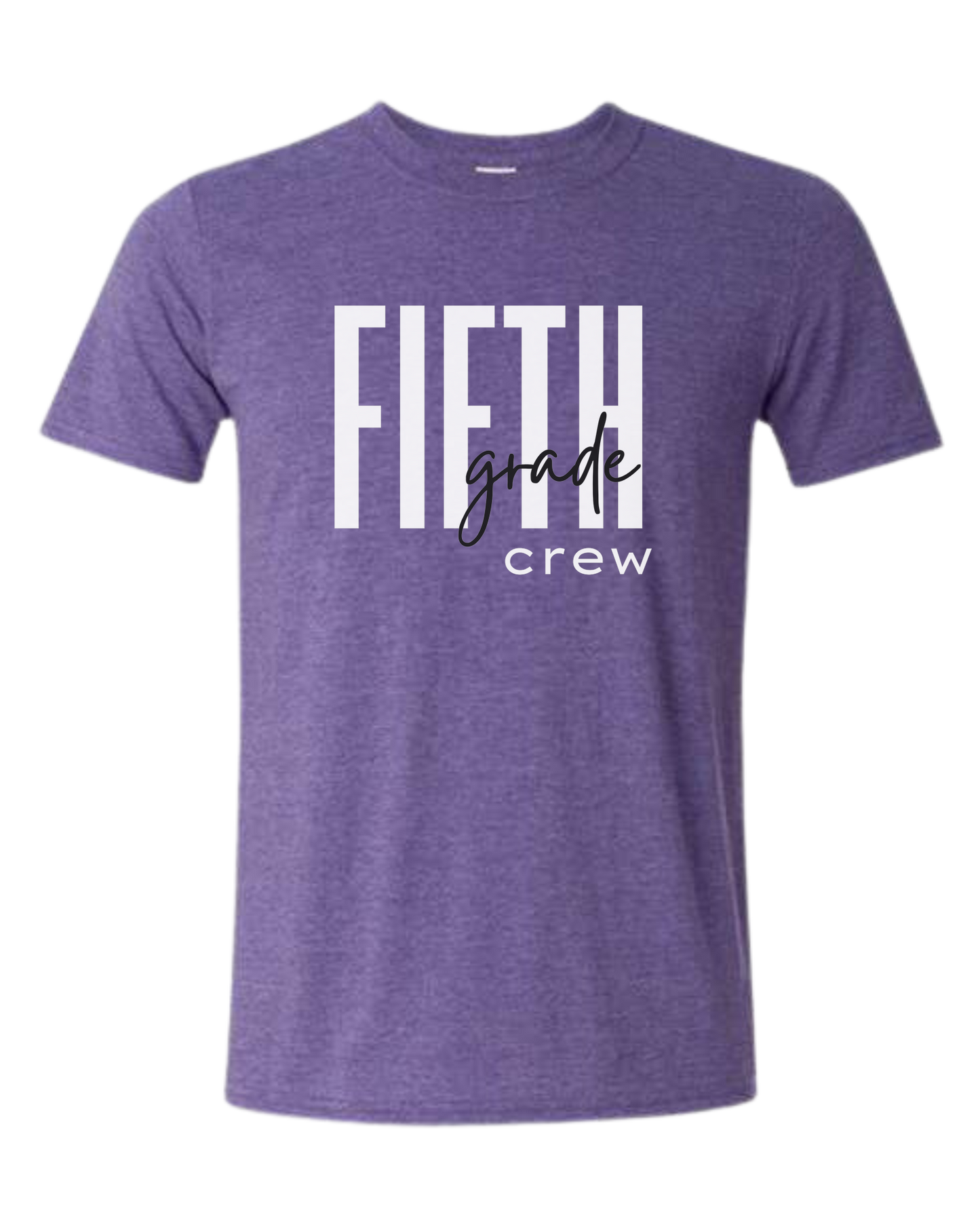 Customizable Grade Level Crew design Unisex crewneck graphic tee (light colors) Heather Purple