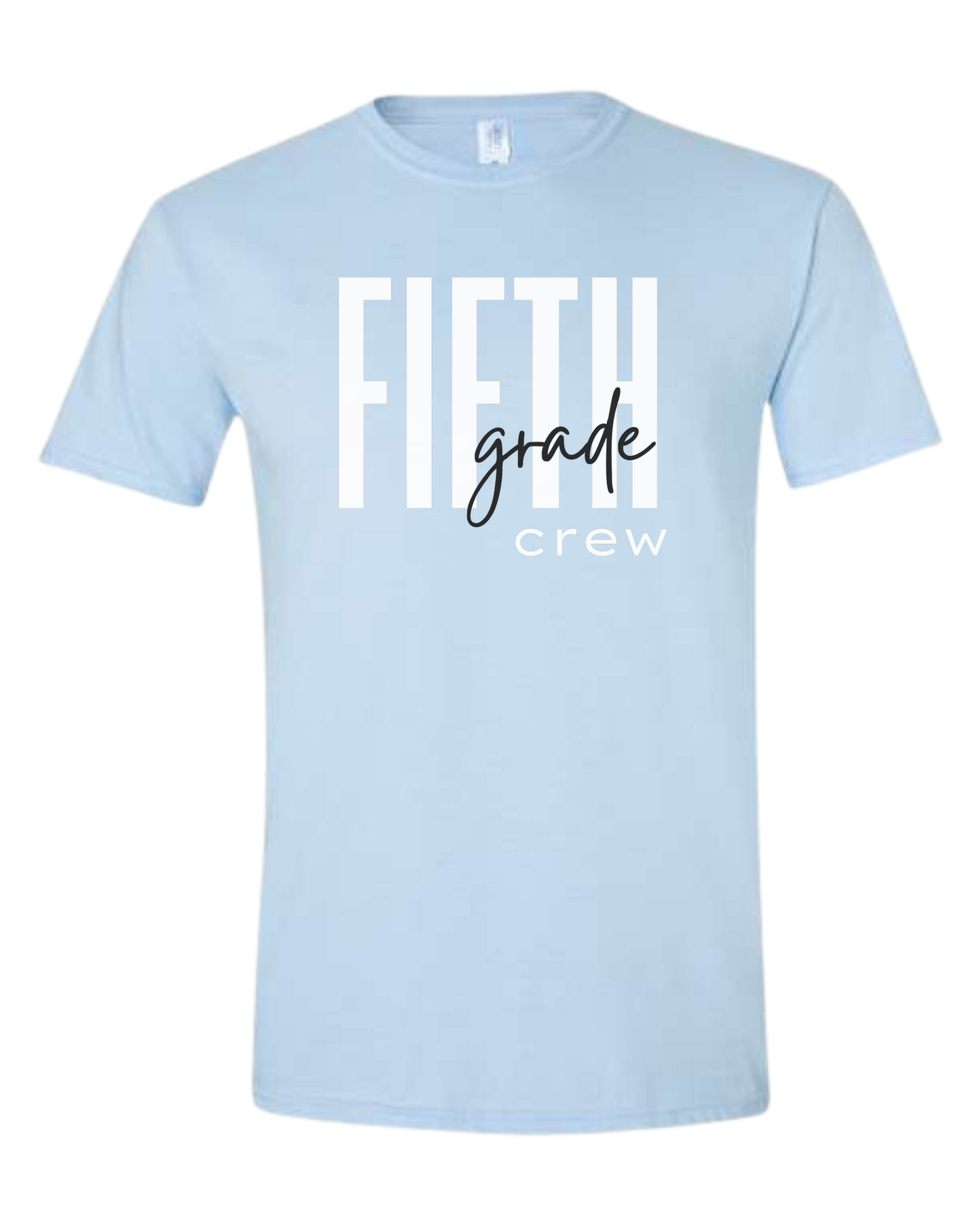 Customizable Grade Level Crew design Unisex crewneck graphic tee (light colors) Ice blue