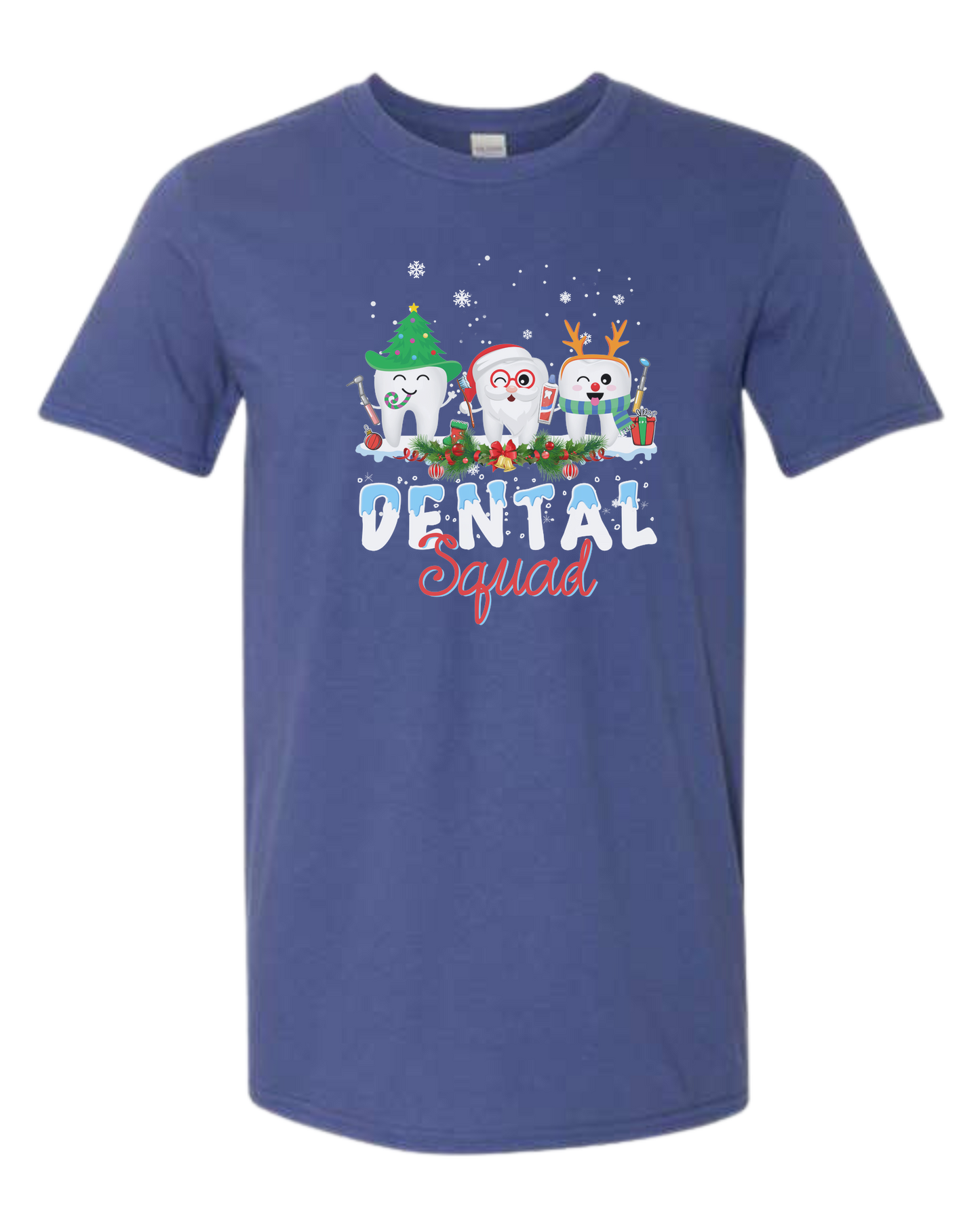 "Dental Squad" frozen font graphic Unisex crew-neck graphic tee Metro Blue