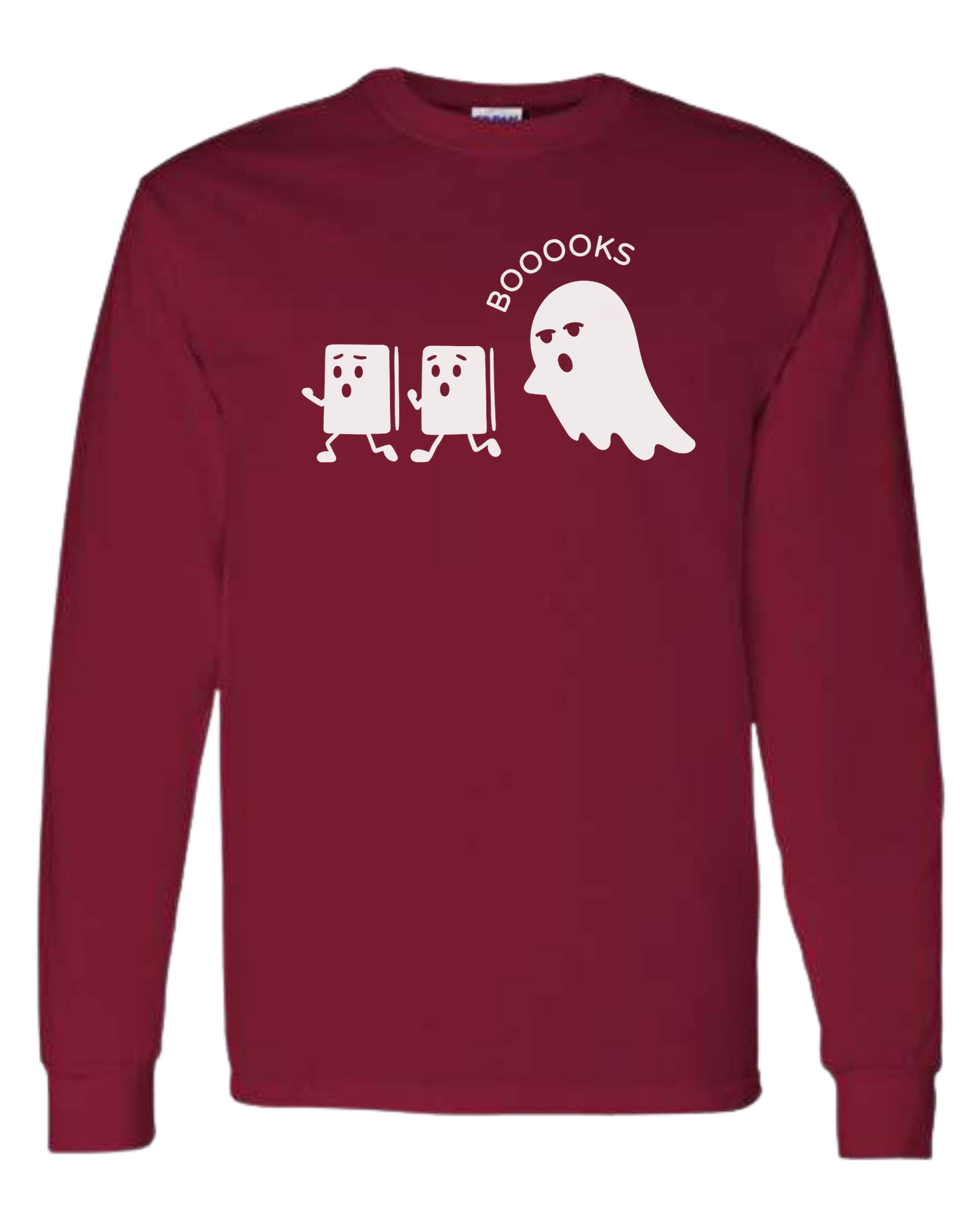 Ghost chasing Boooo-ks graphic tee Classic unisex crewneck sweatshirt Cardinal Red