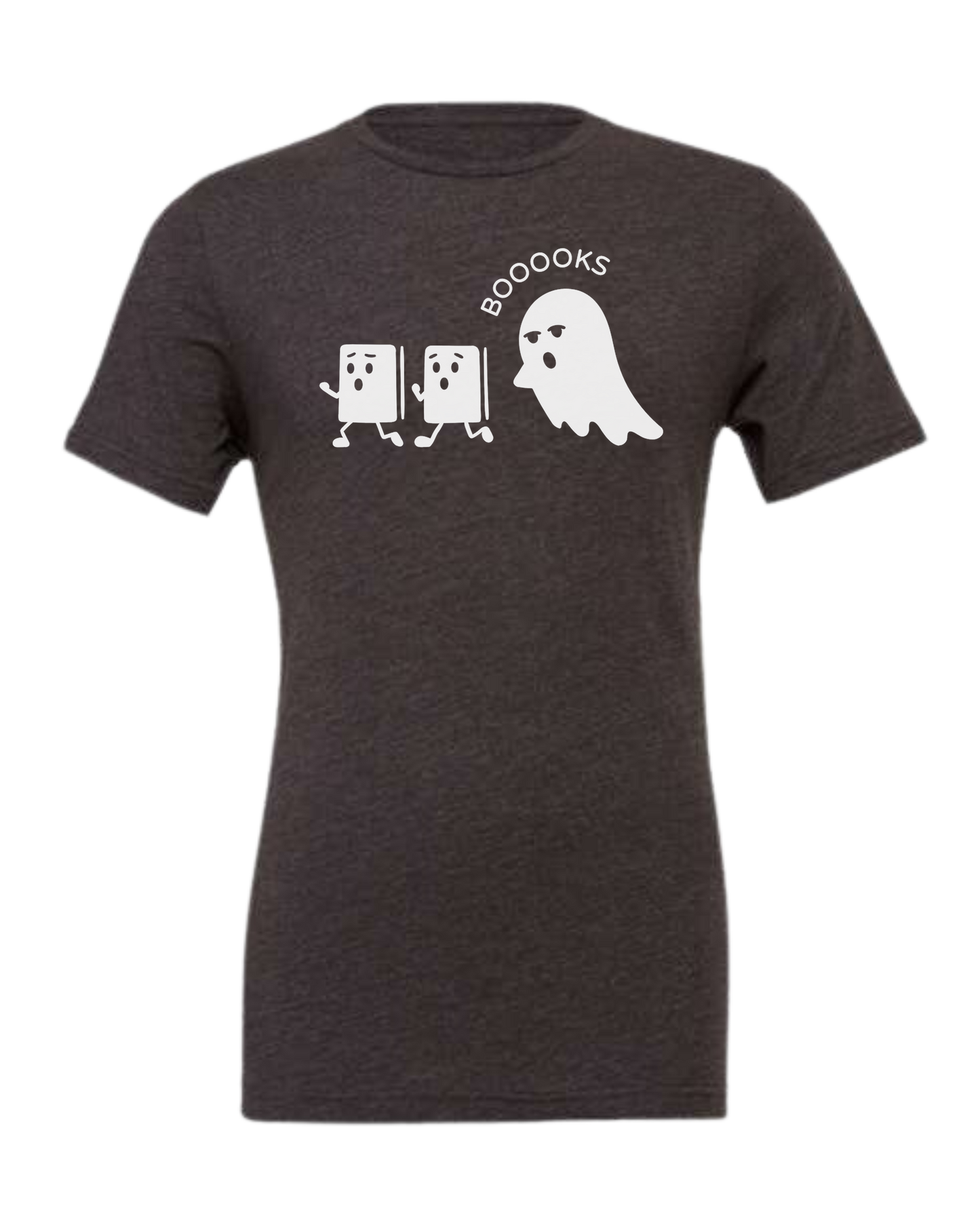 Ghost chasing Boooo-ks graphic tee Premium unisex crewneck tee Dark Grey