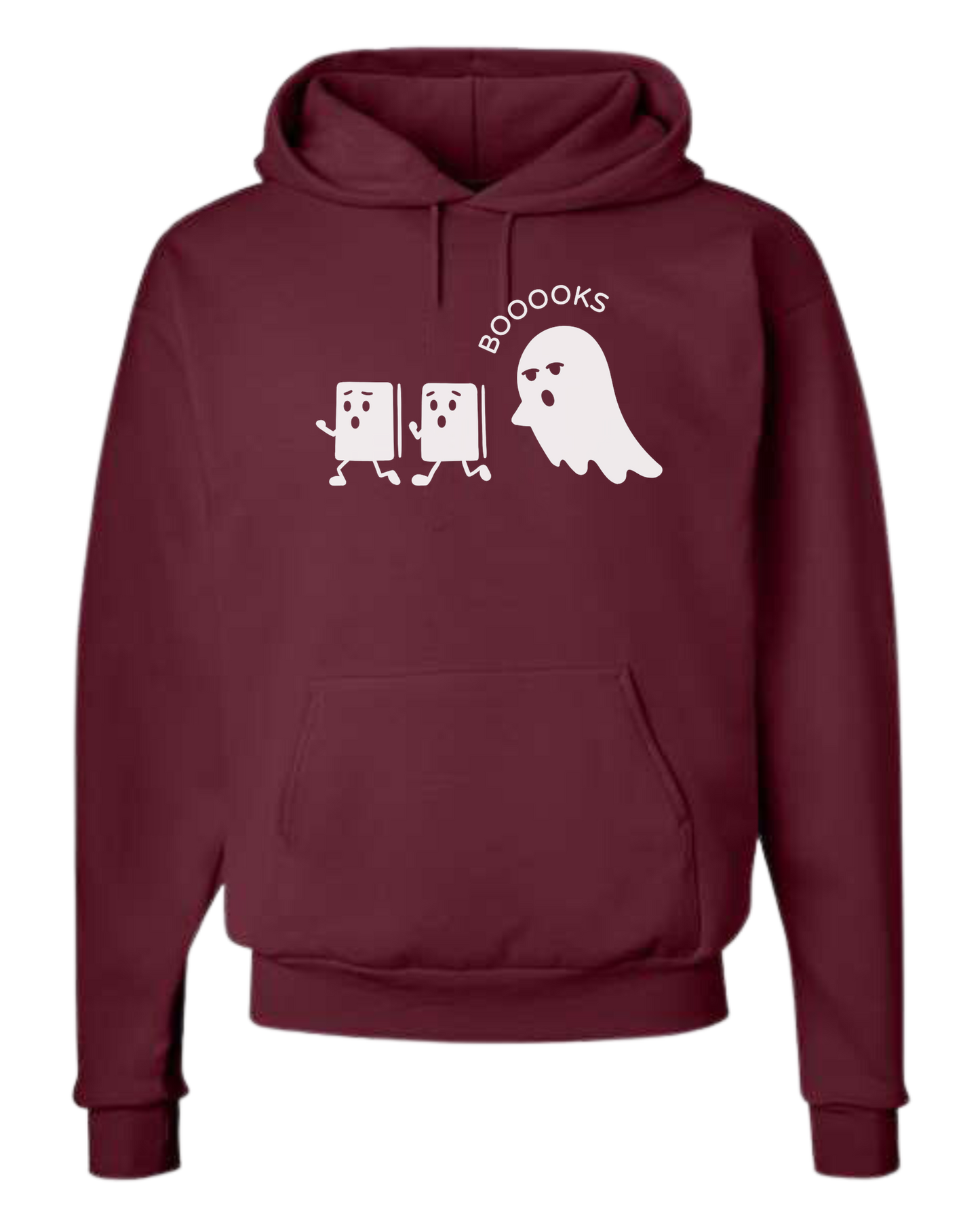 Ghost chasing Boooo-ks graphic tee Unisex Classic Hoodie Maroon