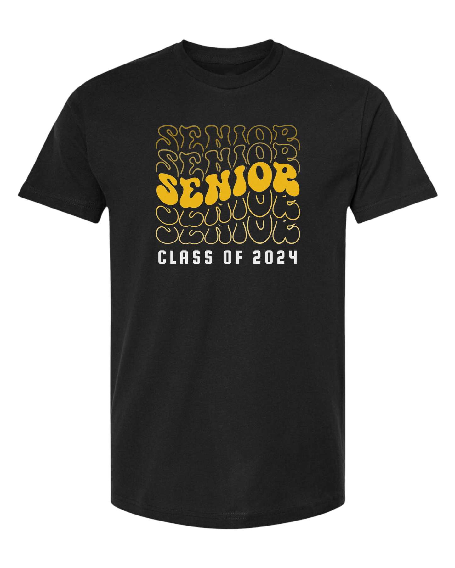 Graduation Class "SENIOR" groovy font graphic Classic unisex crewneck tee Short sleeve crew neck