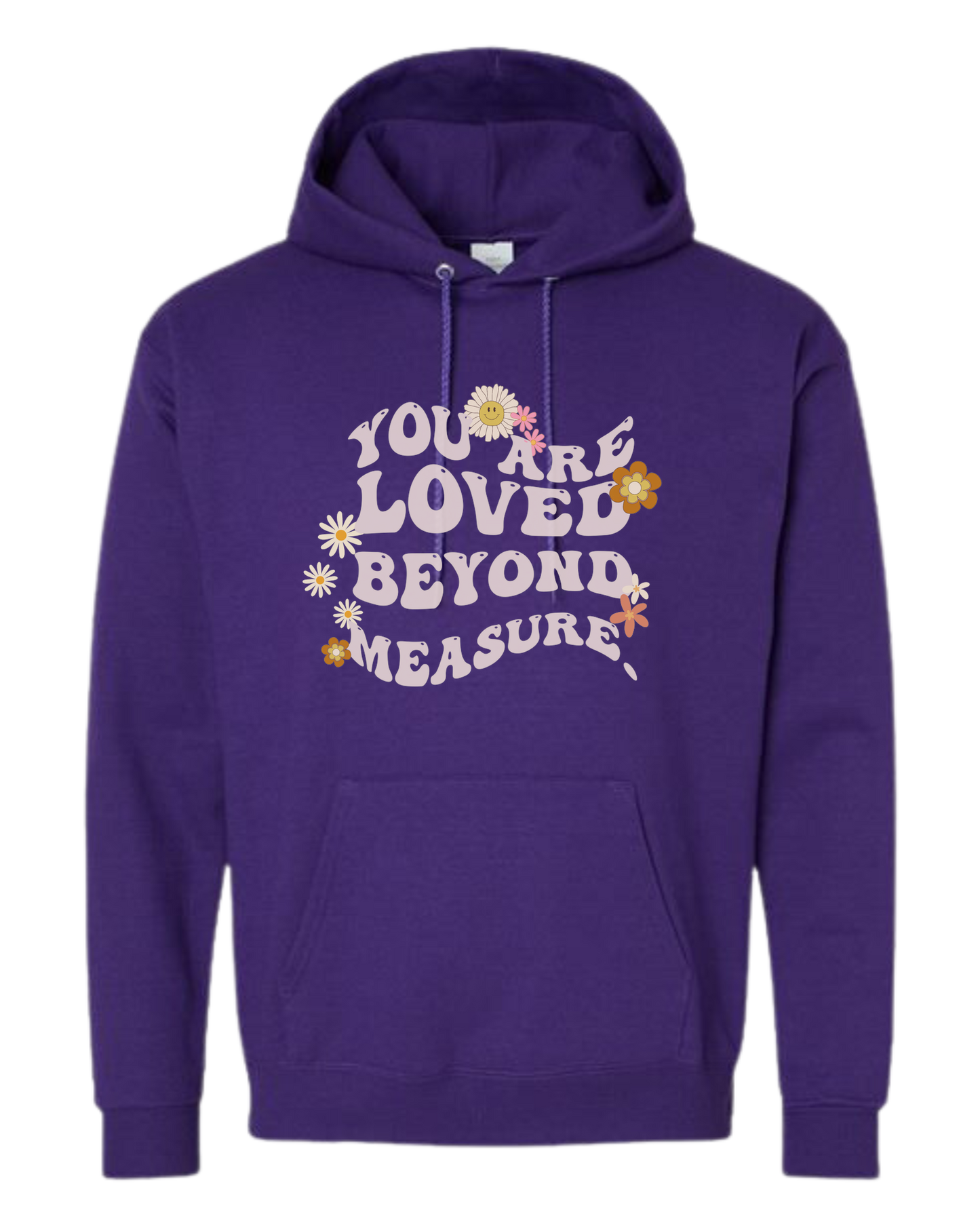 Groovy "You are Loved Beyond Measure" graphic tee Unisex Classic Hoodie Purple