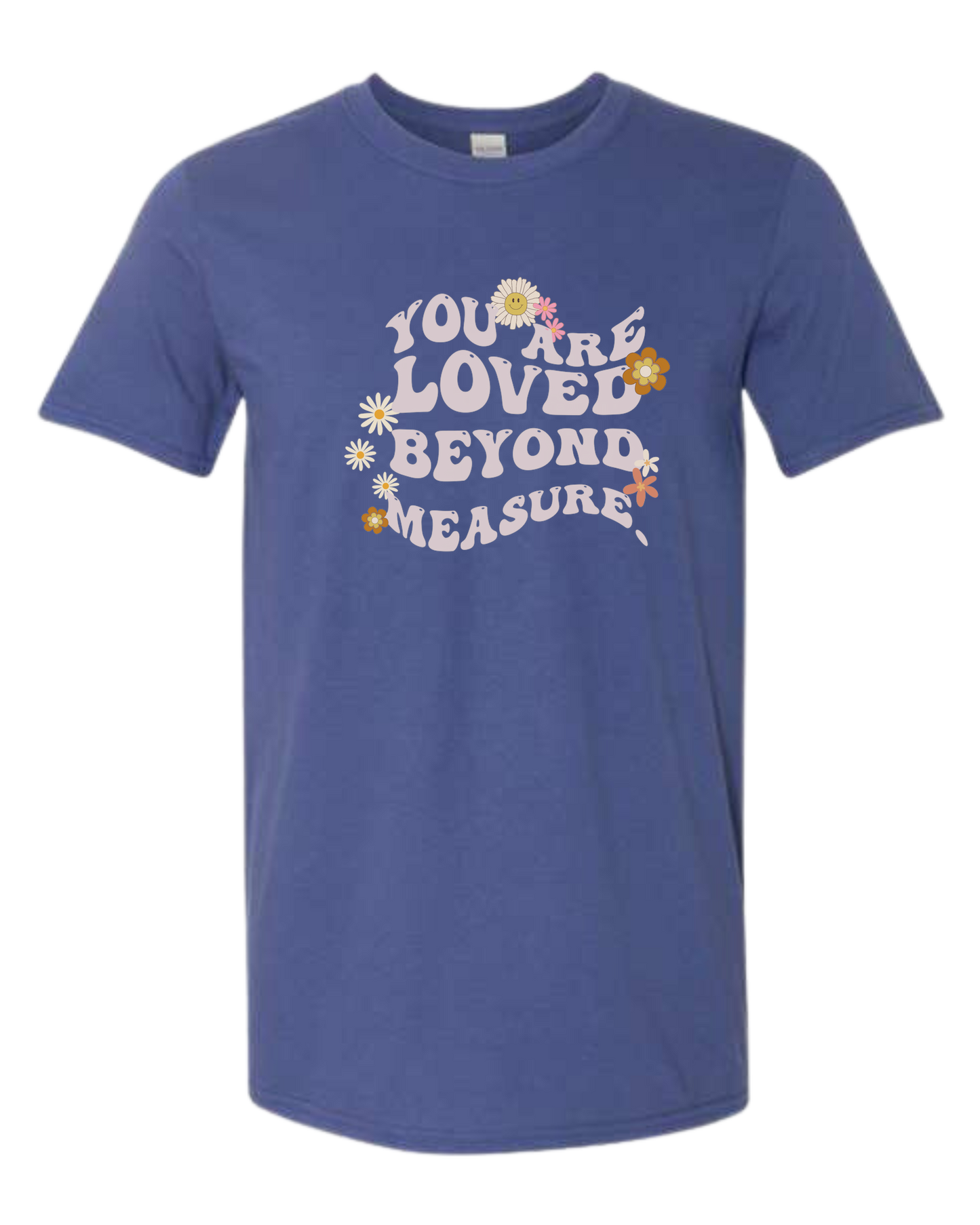 Groovy "You are Loved Beyond Measure" graphic tee Unisex crew-neck graphic tee Metro Blue