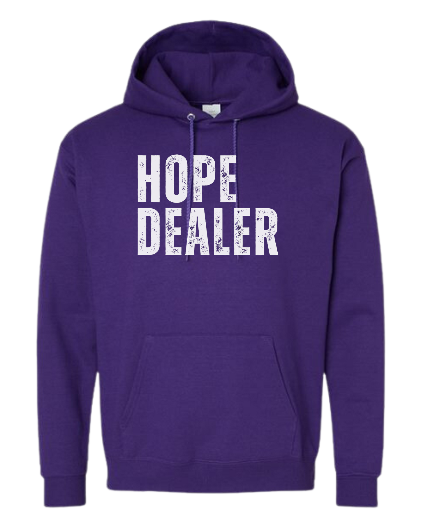 HOPE DEALER distressed font graphic tee Unisex Classic Hoodie Purple