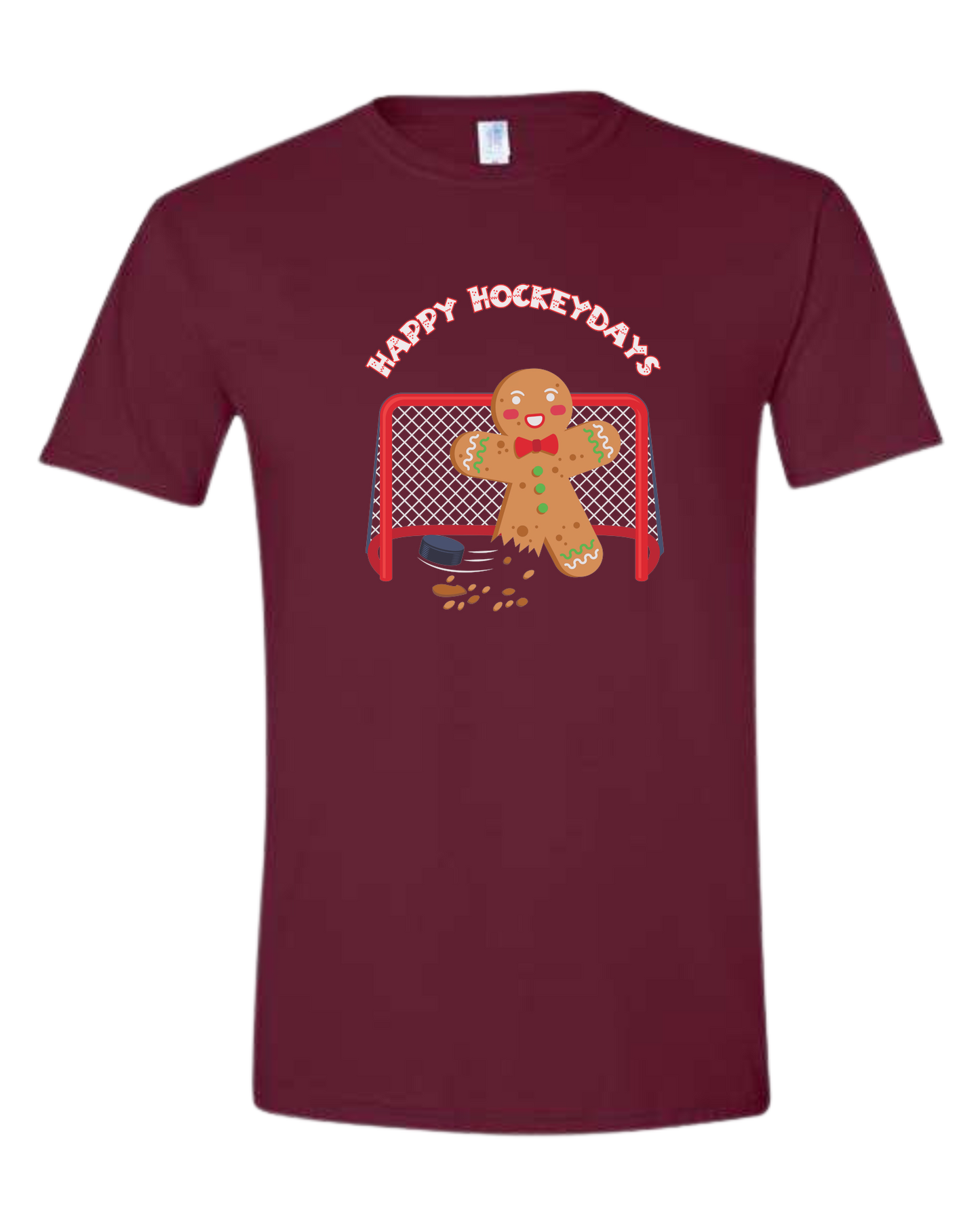 "Happy Hockeydays" graphic Unisex crew-neck graphic tee Maroon