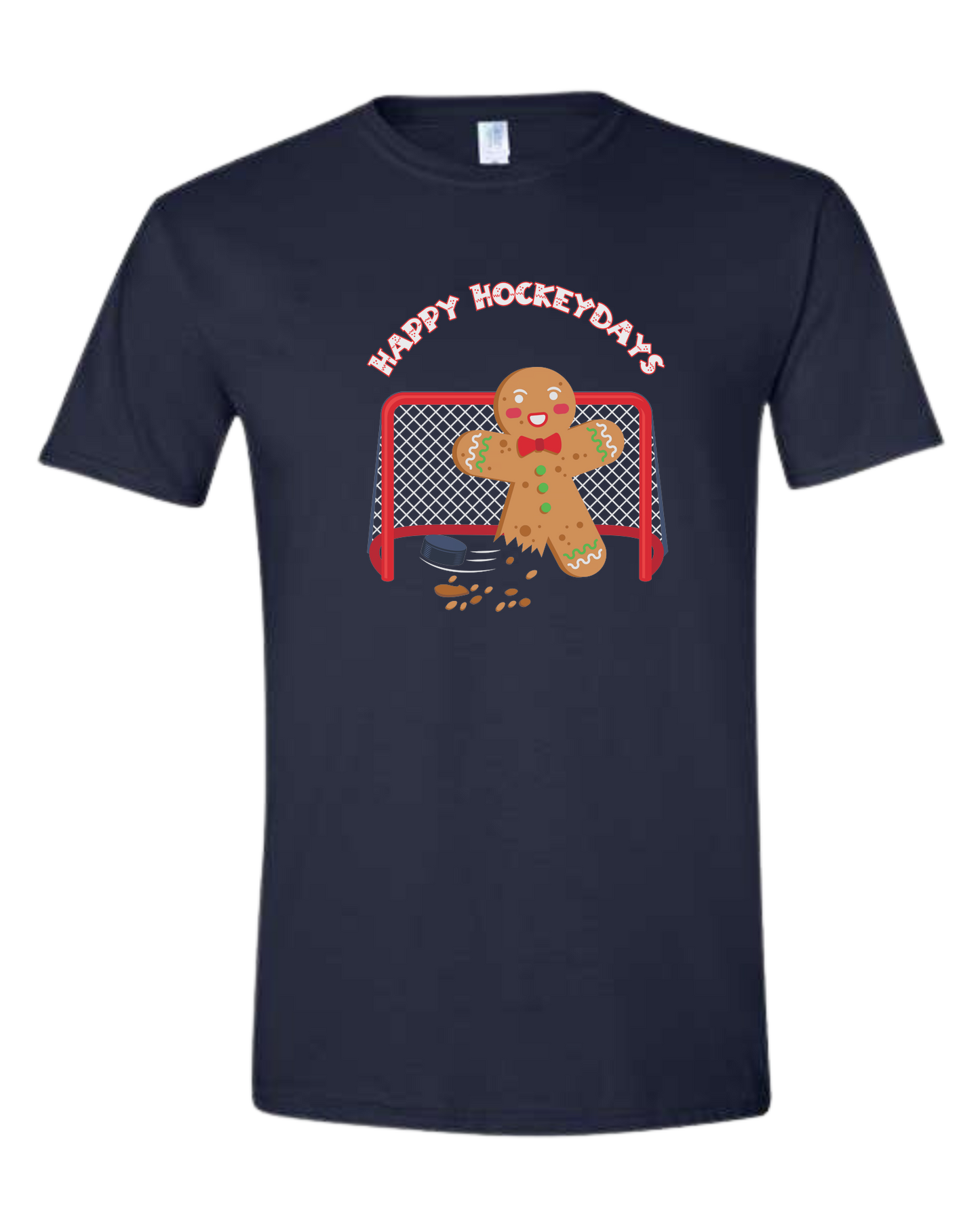 "Happy Hockeydays" graphic Unisex crew-neck graphic tee Navy Blue