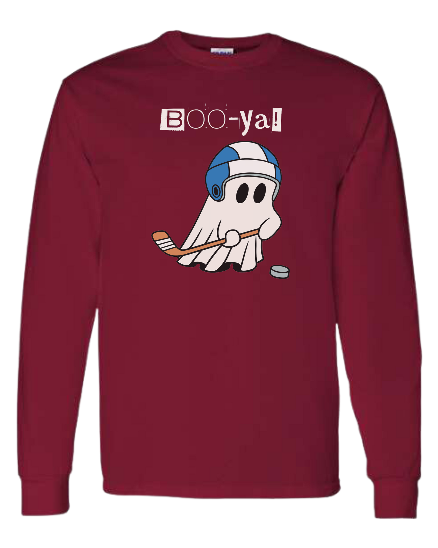 Hockey ghost "Boo-ya" tee Classic unisex crewneck sweatshirt Cardinal Red
