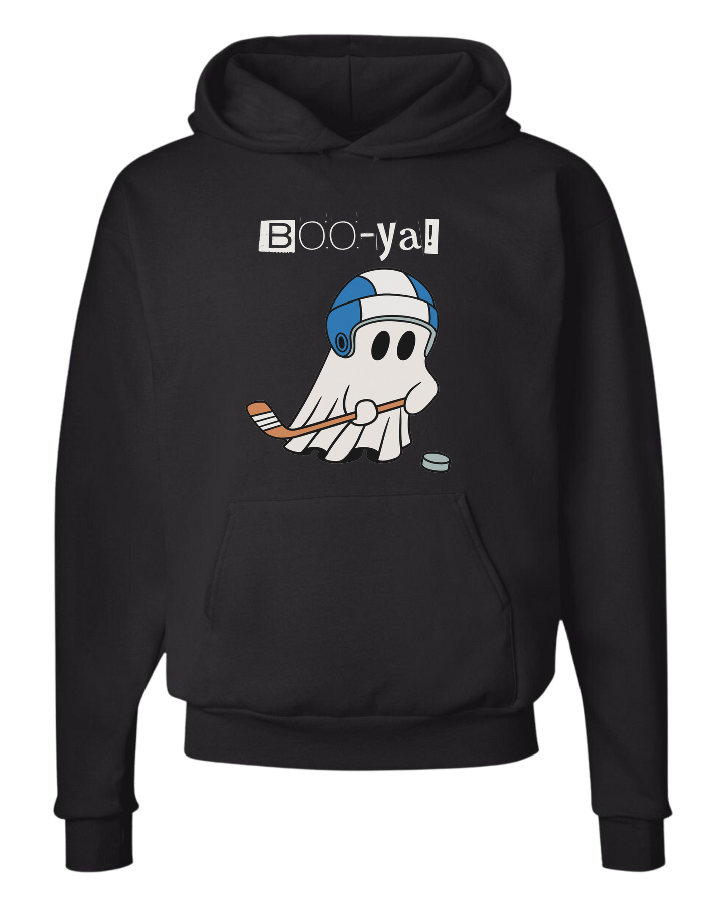 Hockey ghost "Boo-ya" tee Unisex Classic Hoodie Black