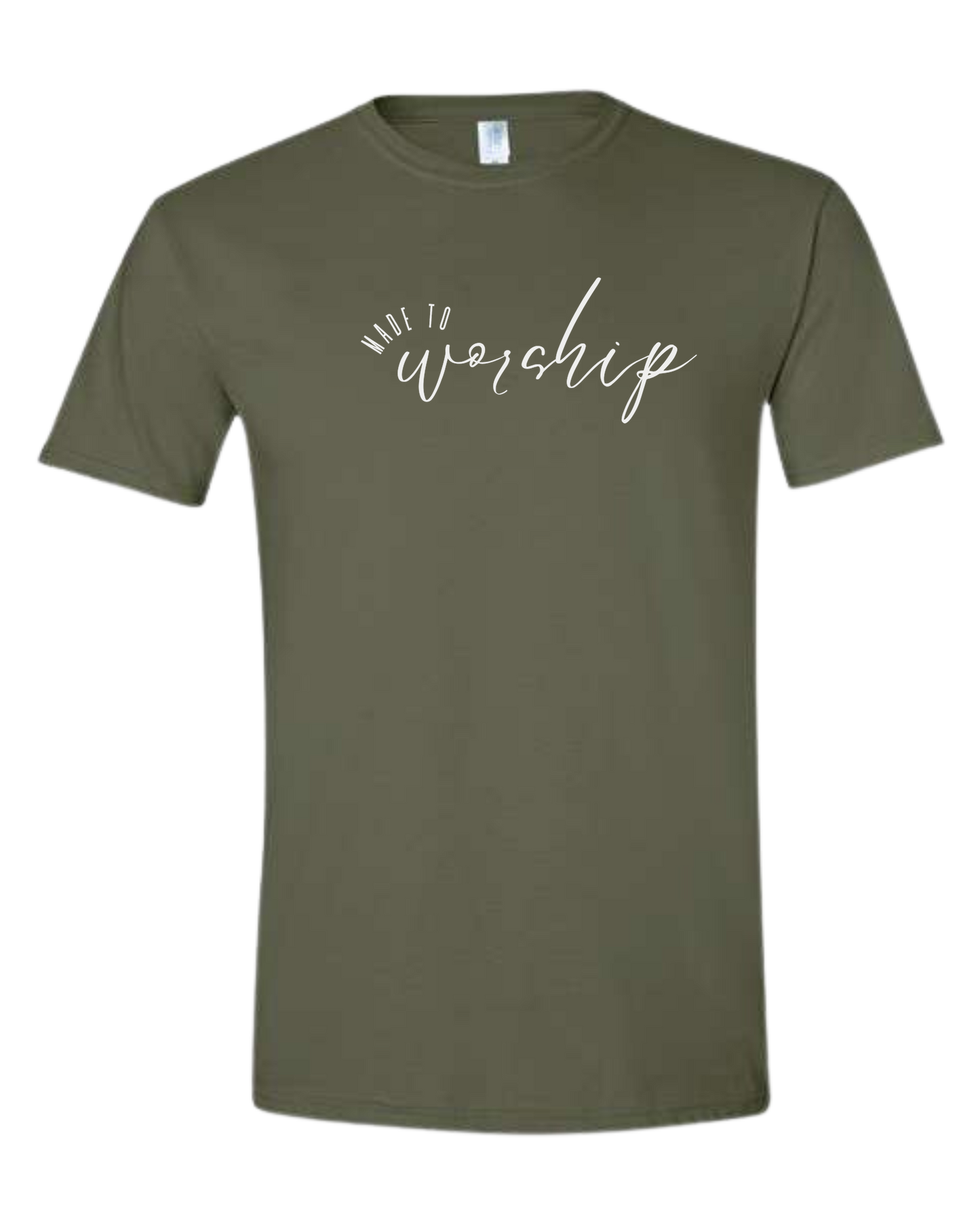 Made to Worship Faith tee Unisex crew-neck graphic tee Military Green