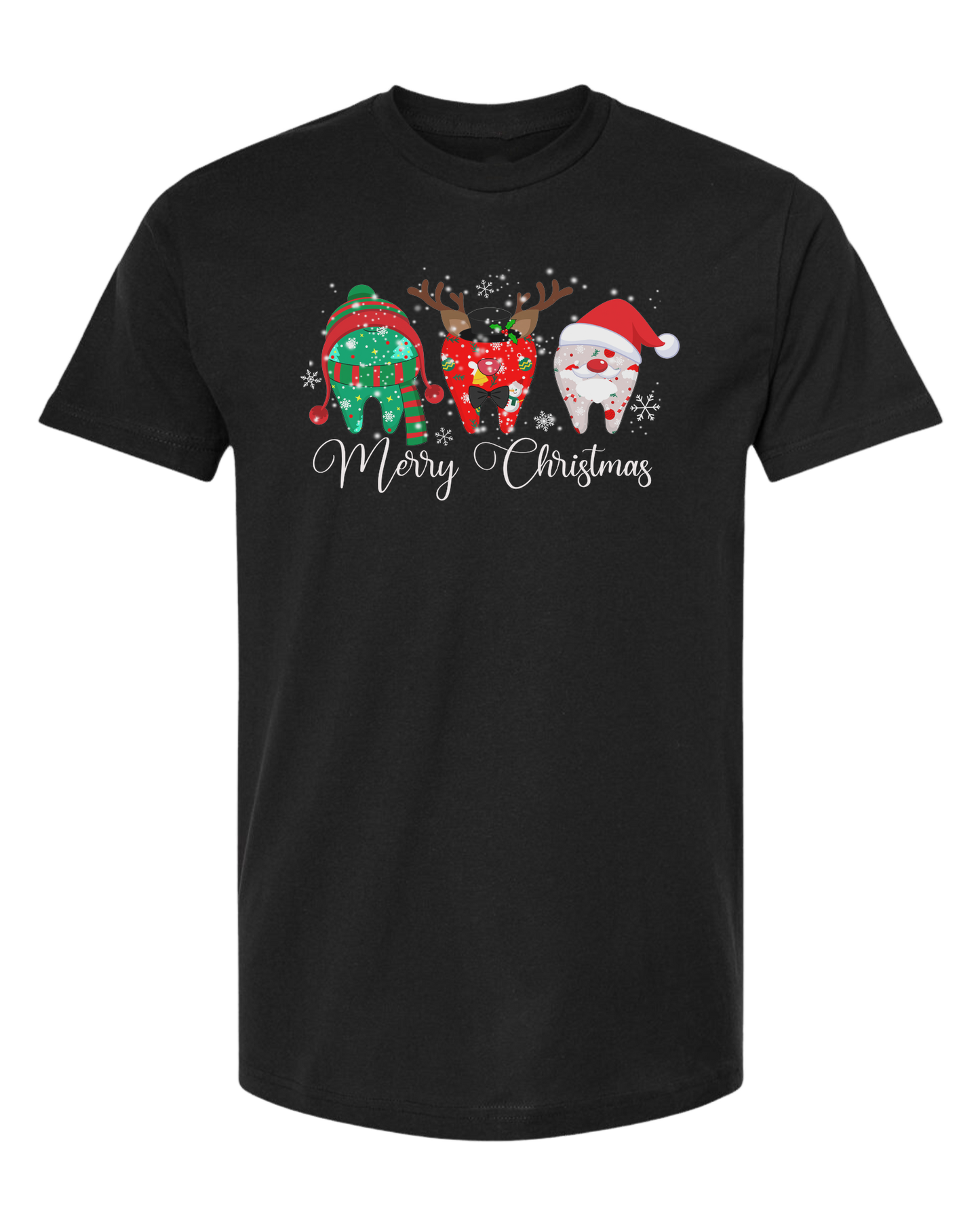 "Merry Christmas" dental graphic tee Unisex crew-neck graphic tee Black