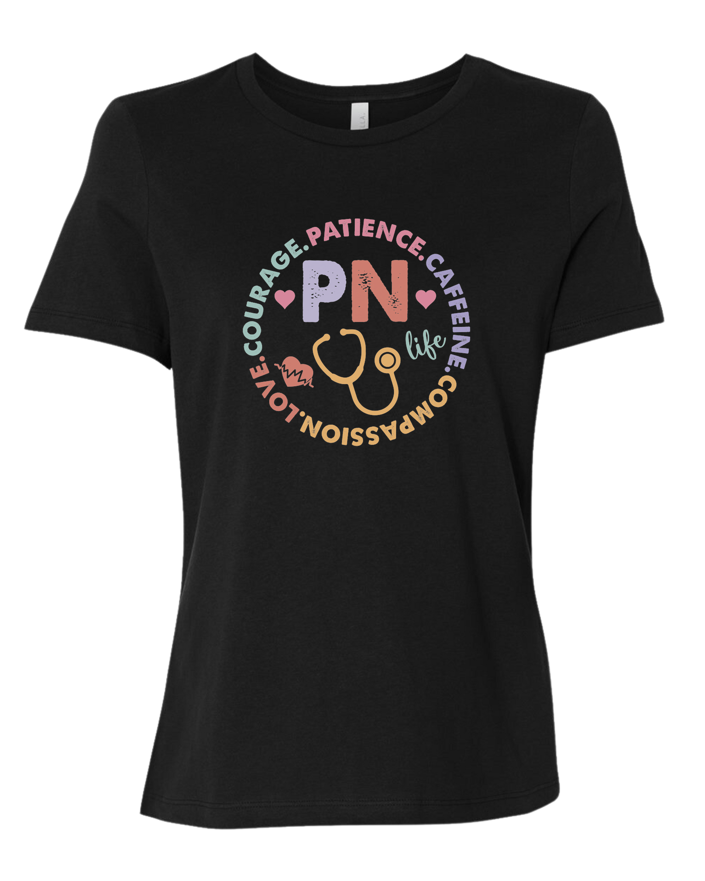 PN Life graphic Women's fit premium crewneck tee Black