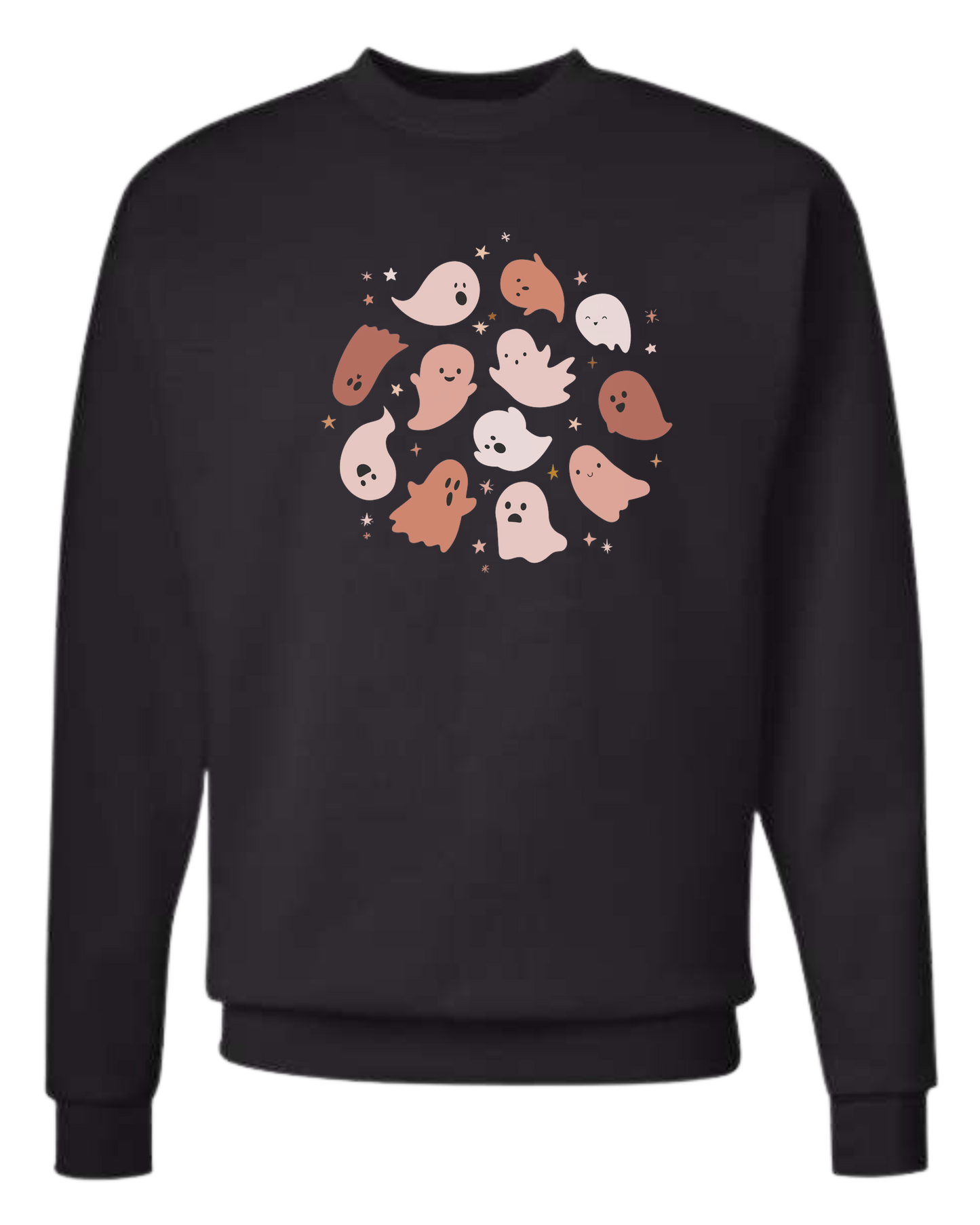 Pink Ghosts Circle Classic unisex crewneck sweatshirt Black