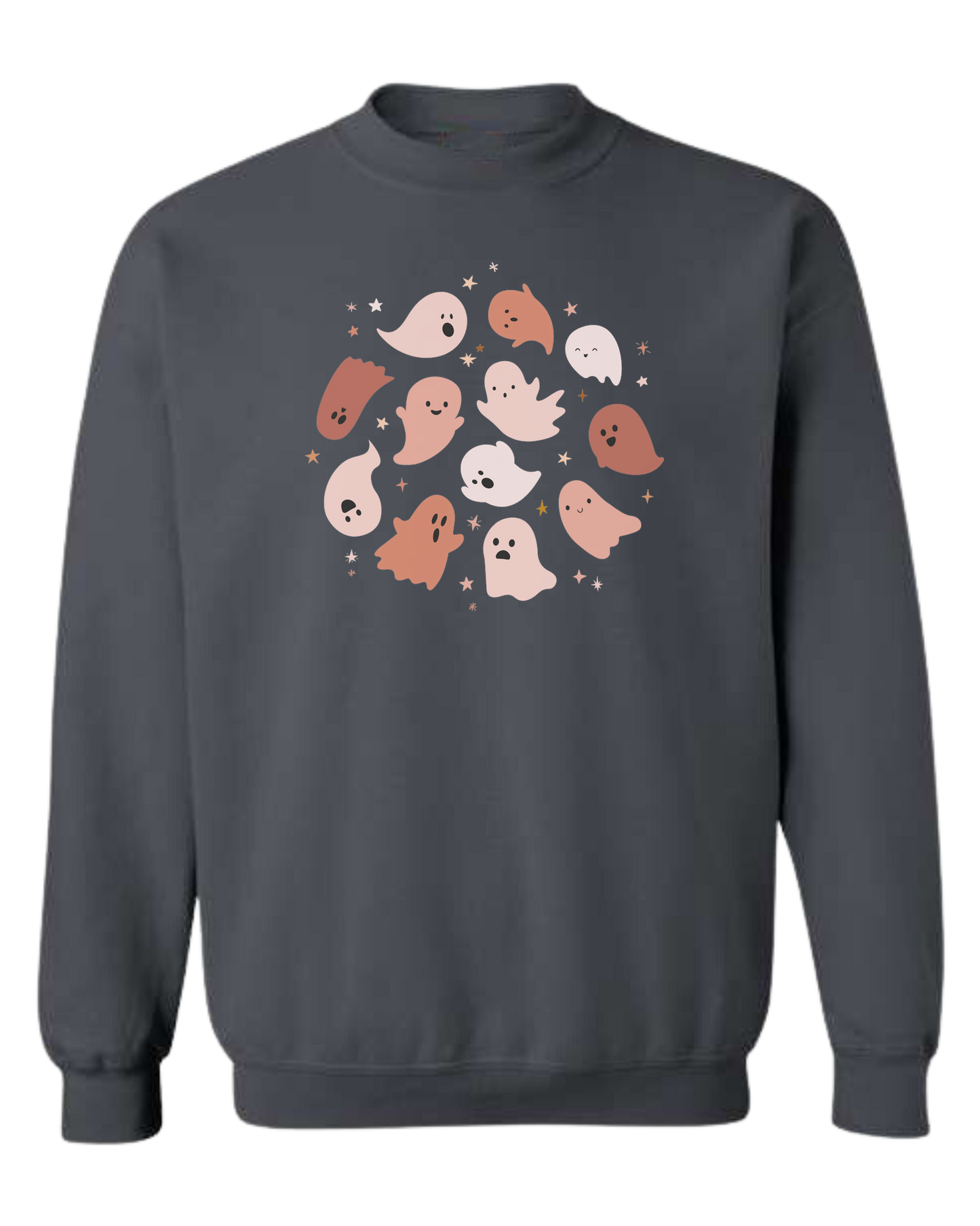 Pink Ghosts Circle Classic unisex crewneck sweatshirt Dark Grey