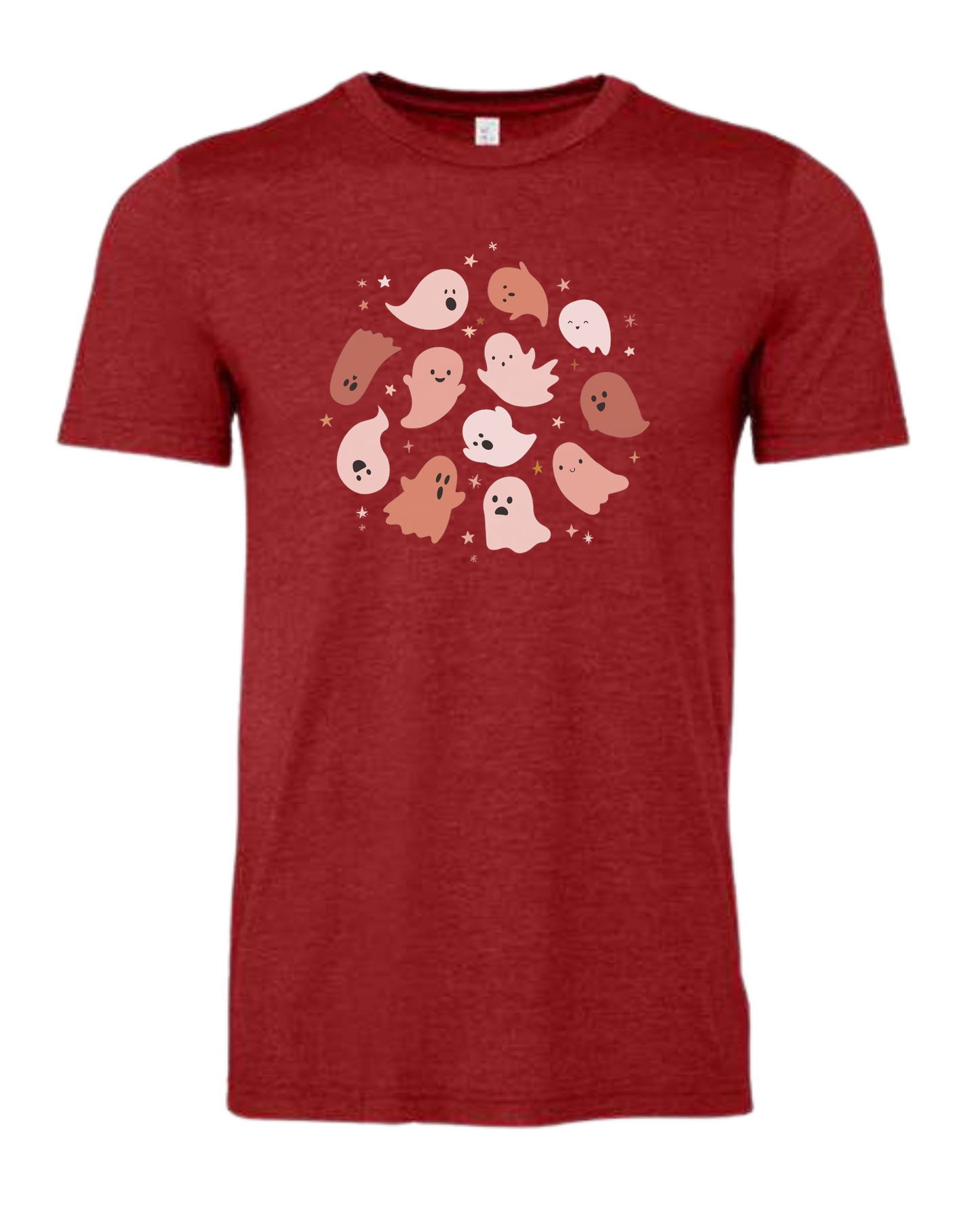 Pink Ghosts Circle Premium unisex crewneck tee Canvas Red