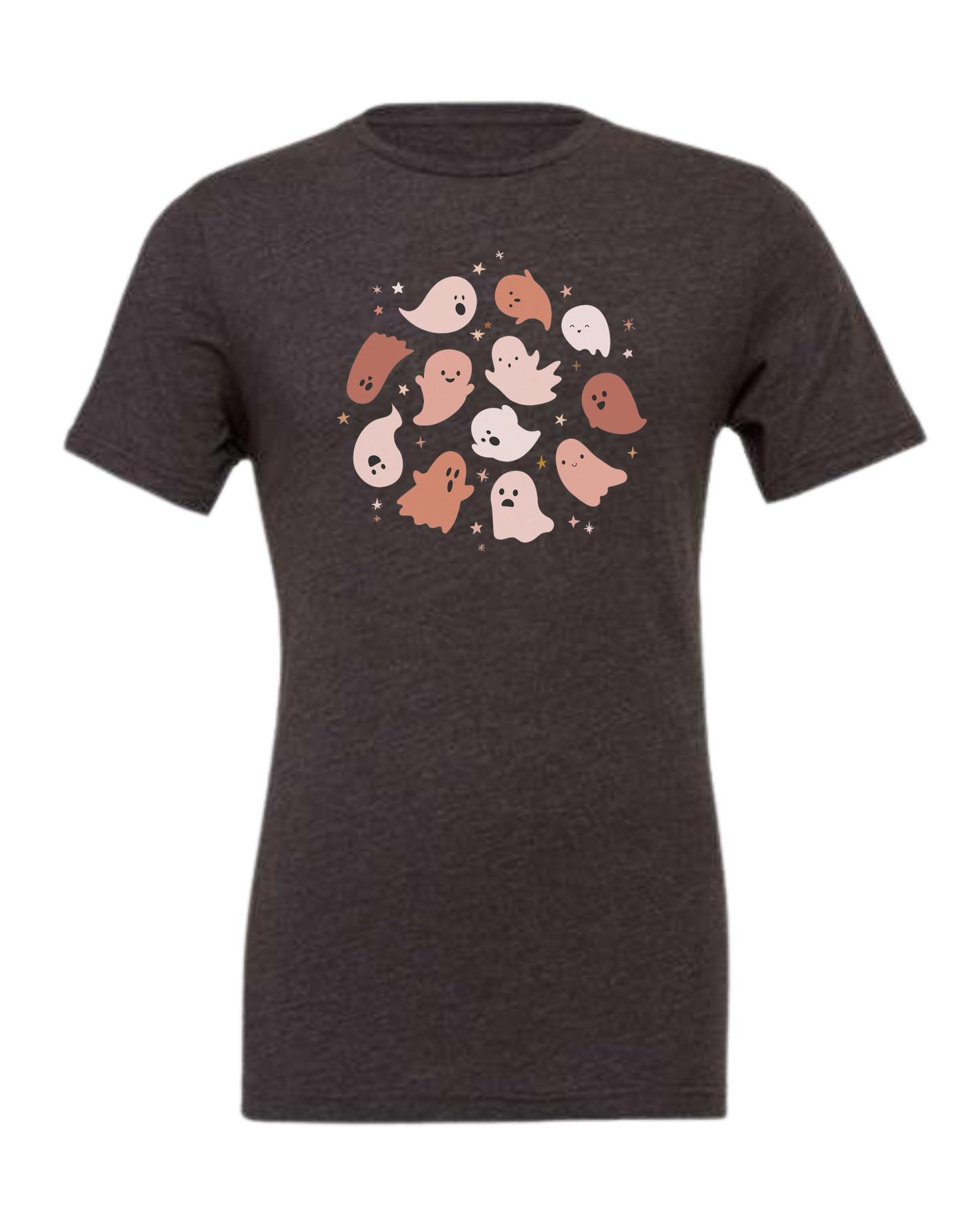 Pink Ghosts Circle Premium unisex crewneck tee Dark Grey