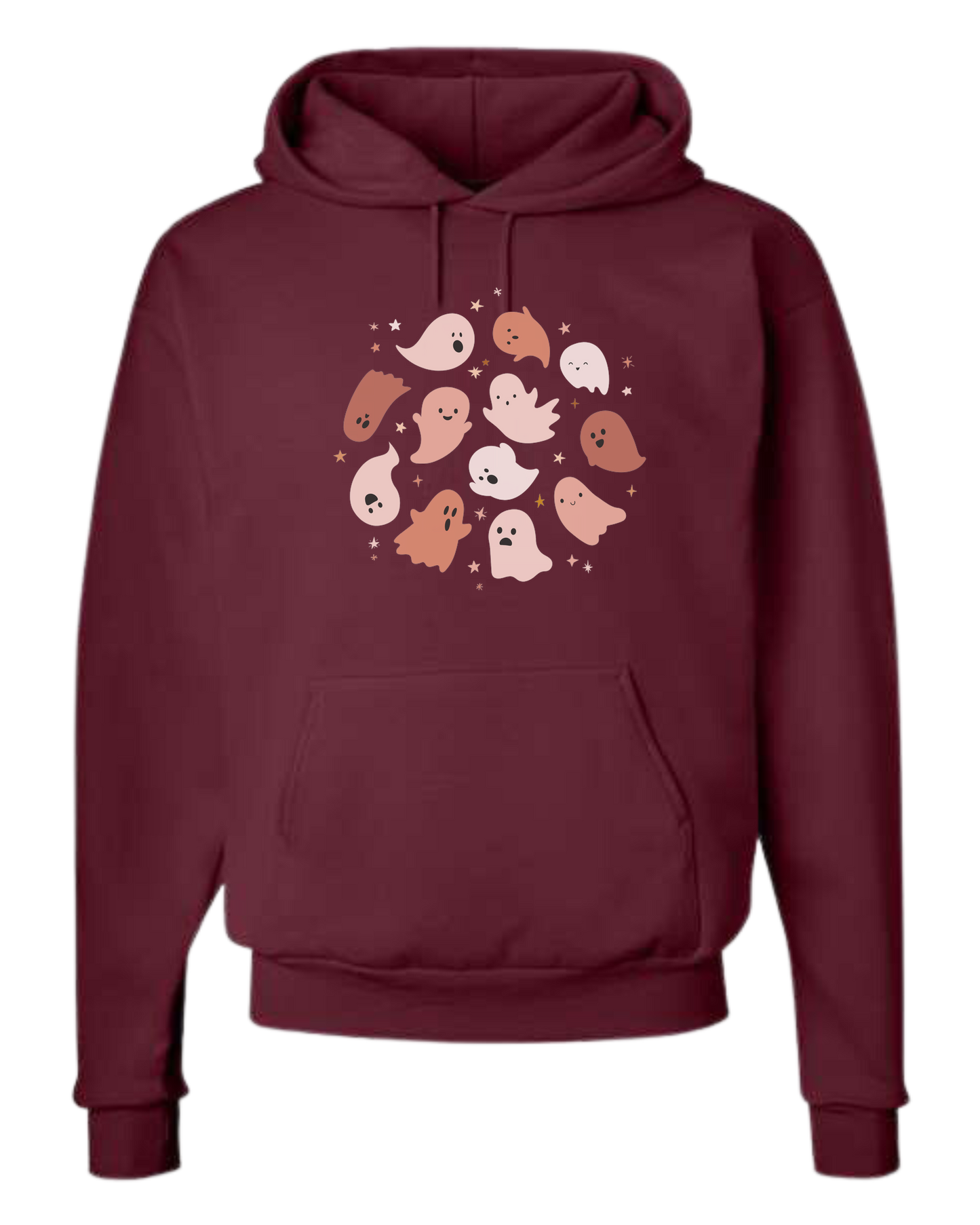 Pink Ghosts Circle Unisex Classic Hoodie Maroon